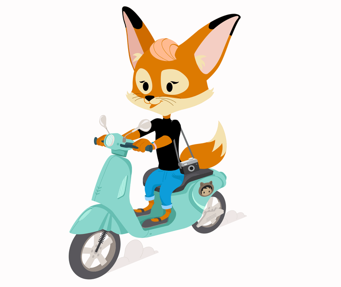 Vespa Riding Brandy - Angled View