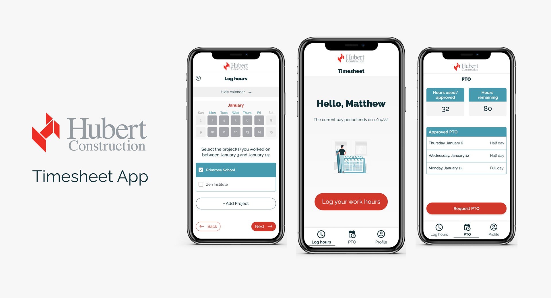 Hannah Shea Hubert Construction Timesheet App