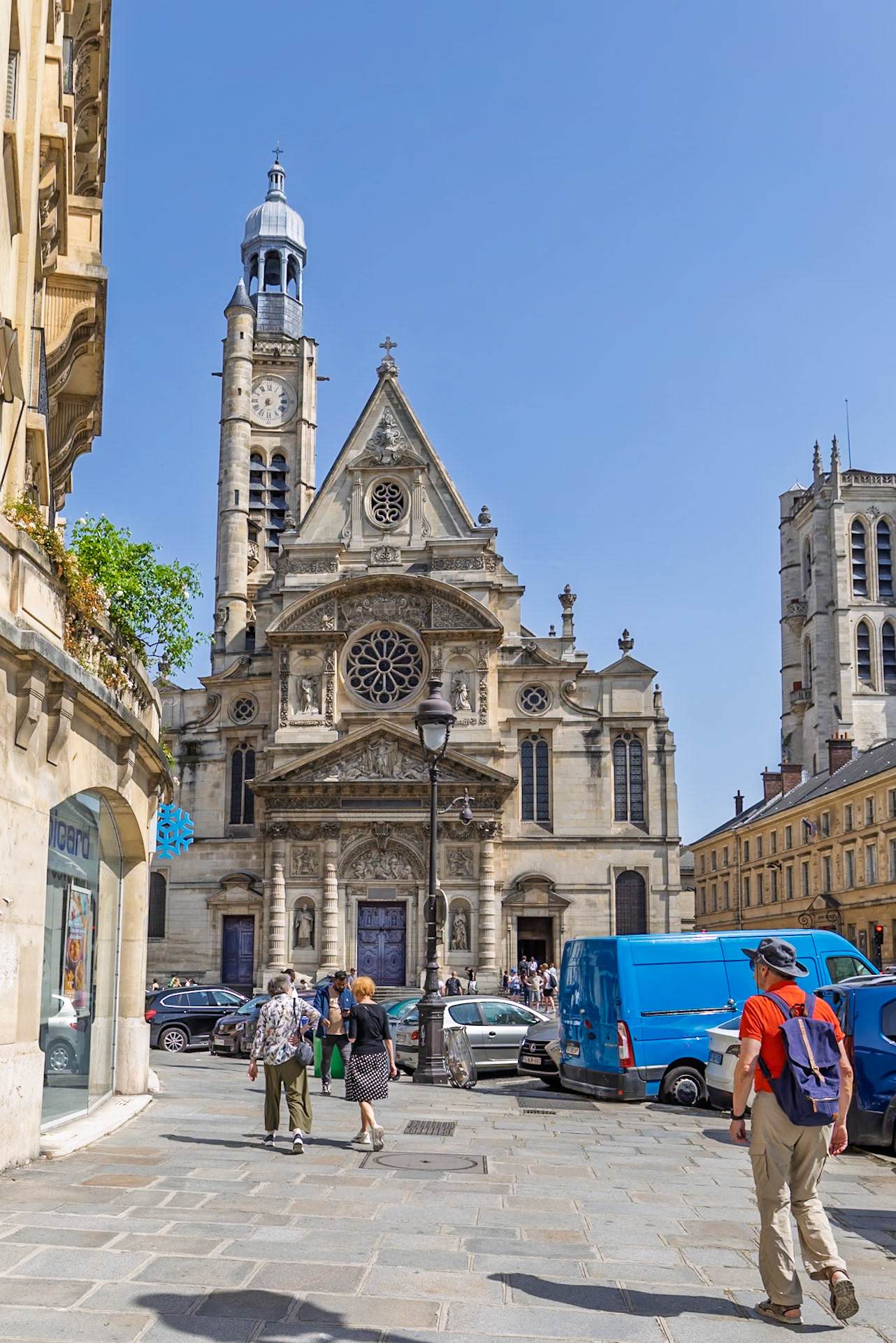 The Gothic-Renaissance façade of Saint-Étienne-du-Mont, nestled beside the Panthéon in Paris
