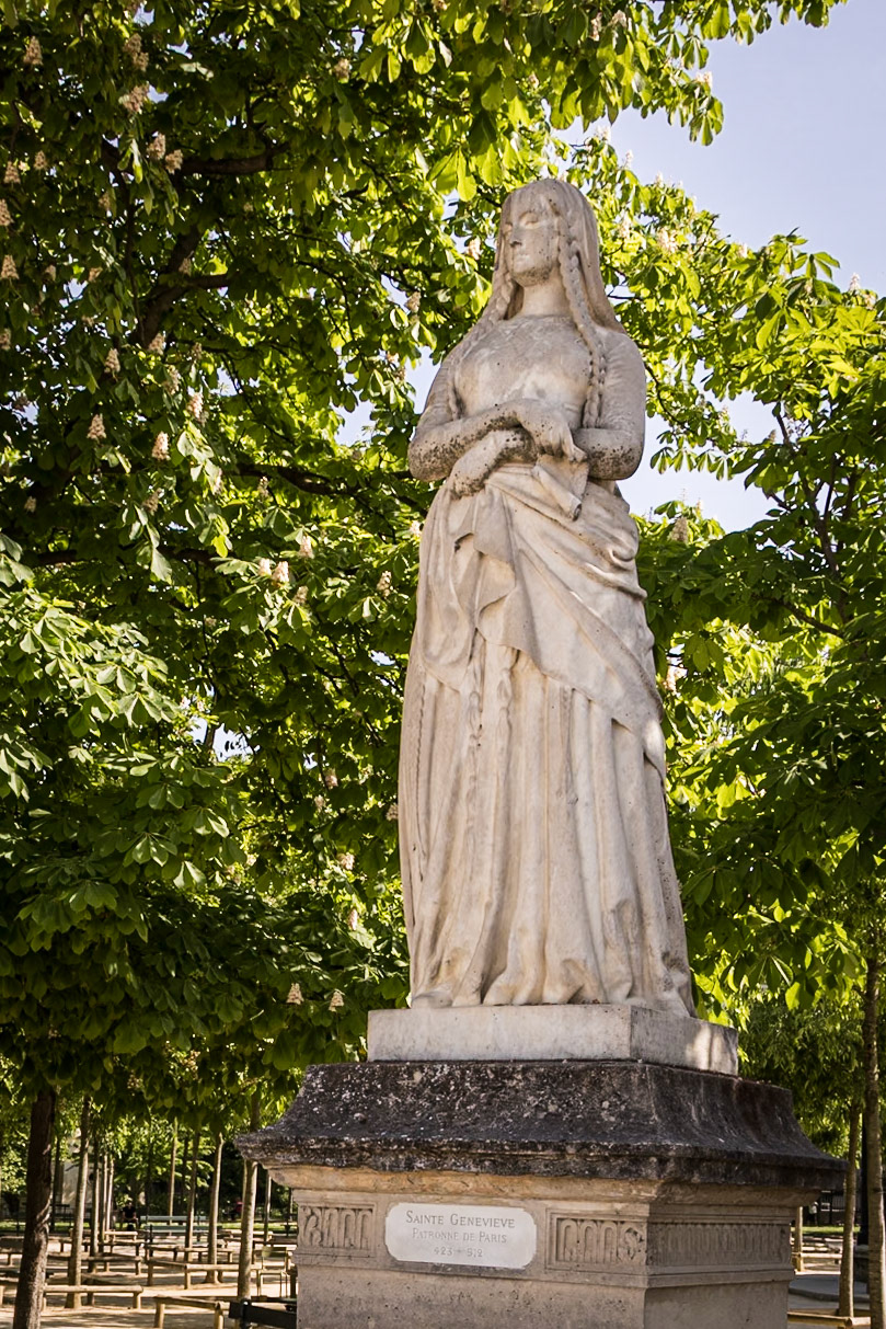 Protected Paris from Attila the Hun in 451.