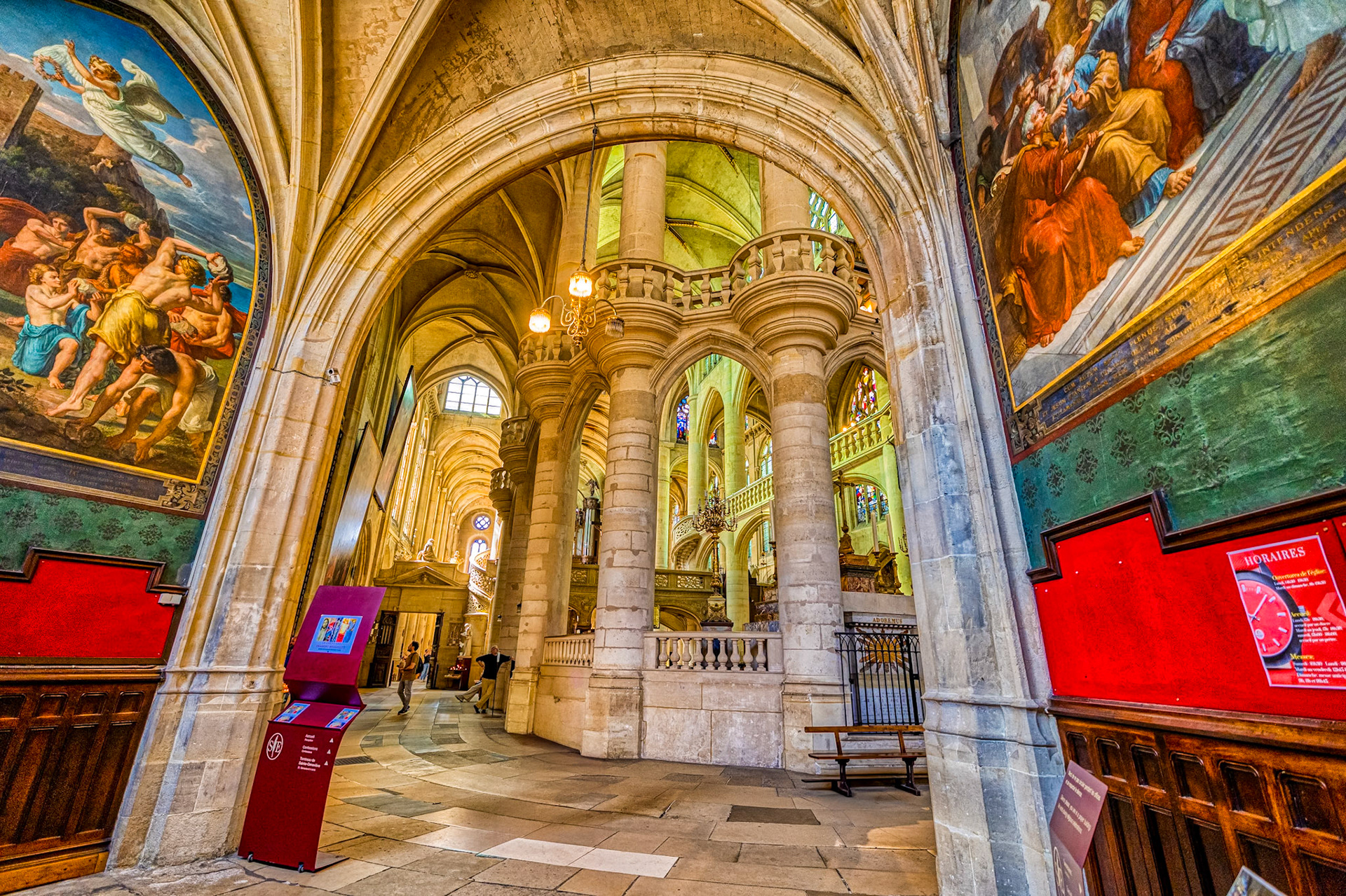 Gold-framed glass shrine encases fragments of Saint GeneviÃ¨veâ€™s relics.
