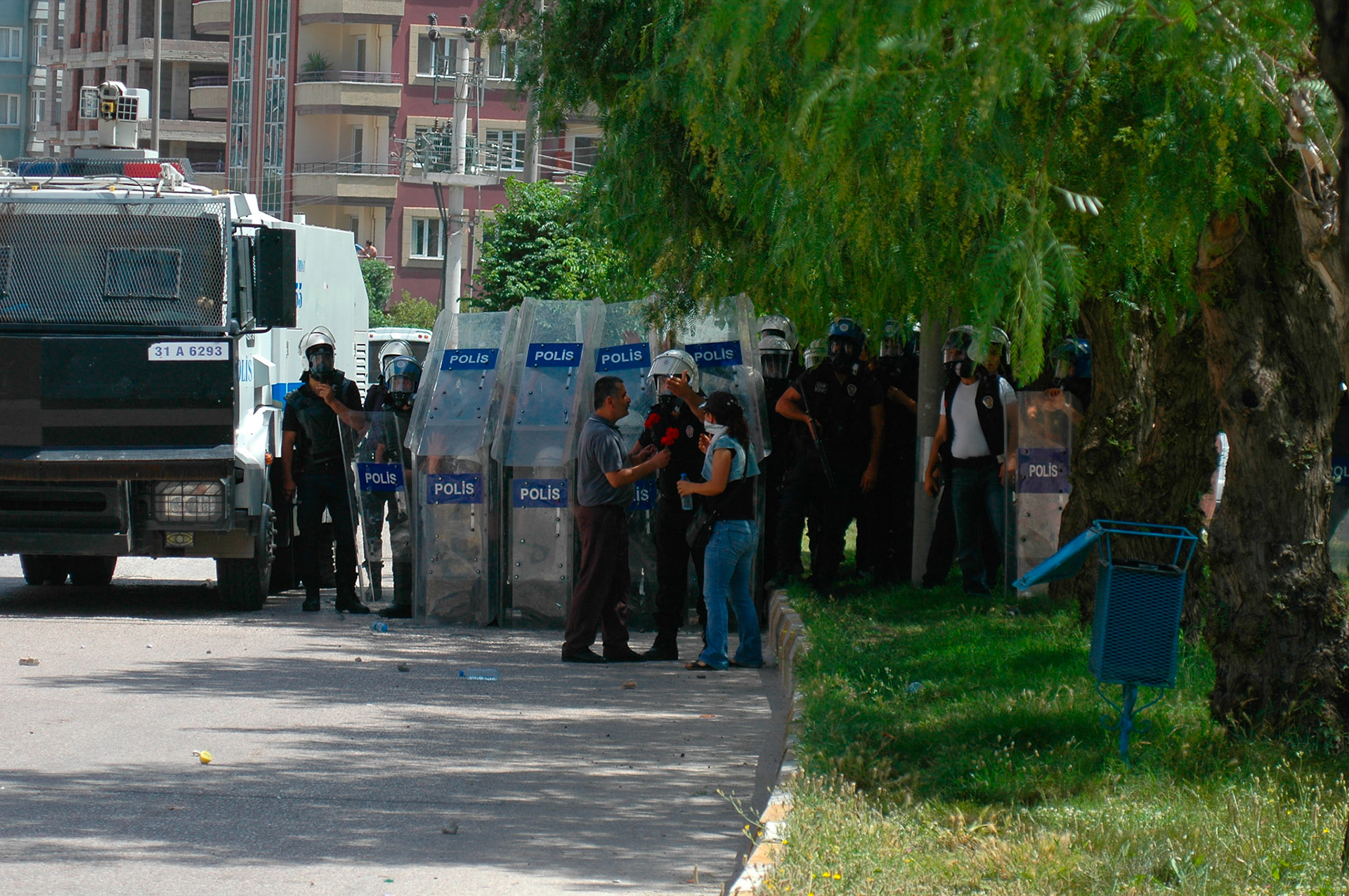 Polise Karanfil Veriliyor