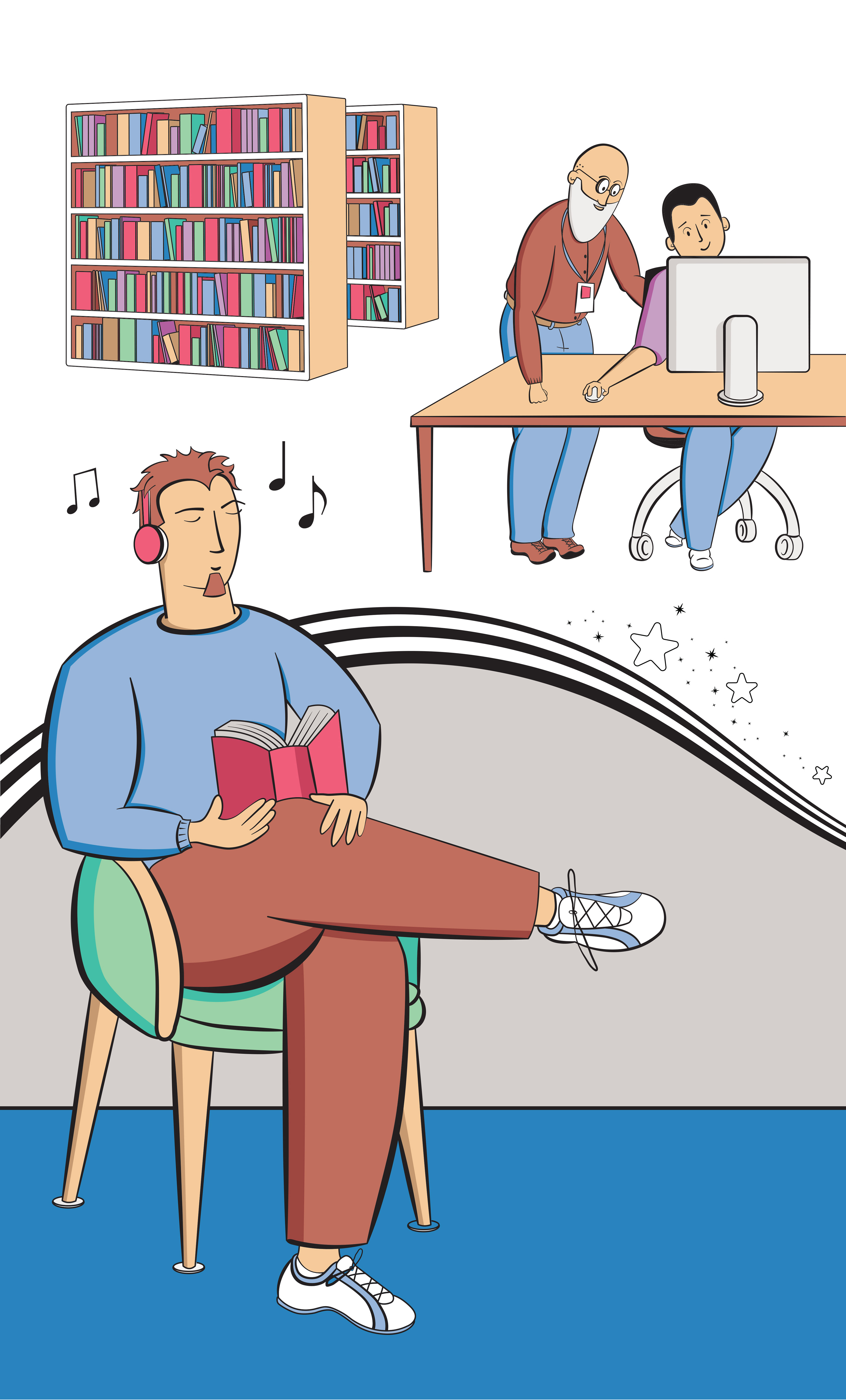 PCC Library Window Cling Illustrations