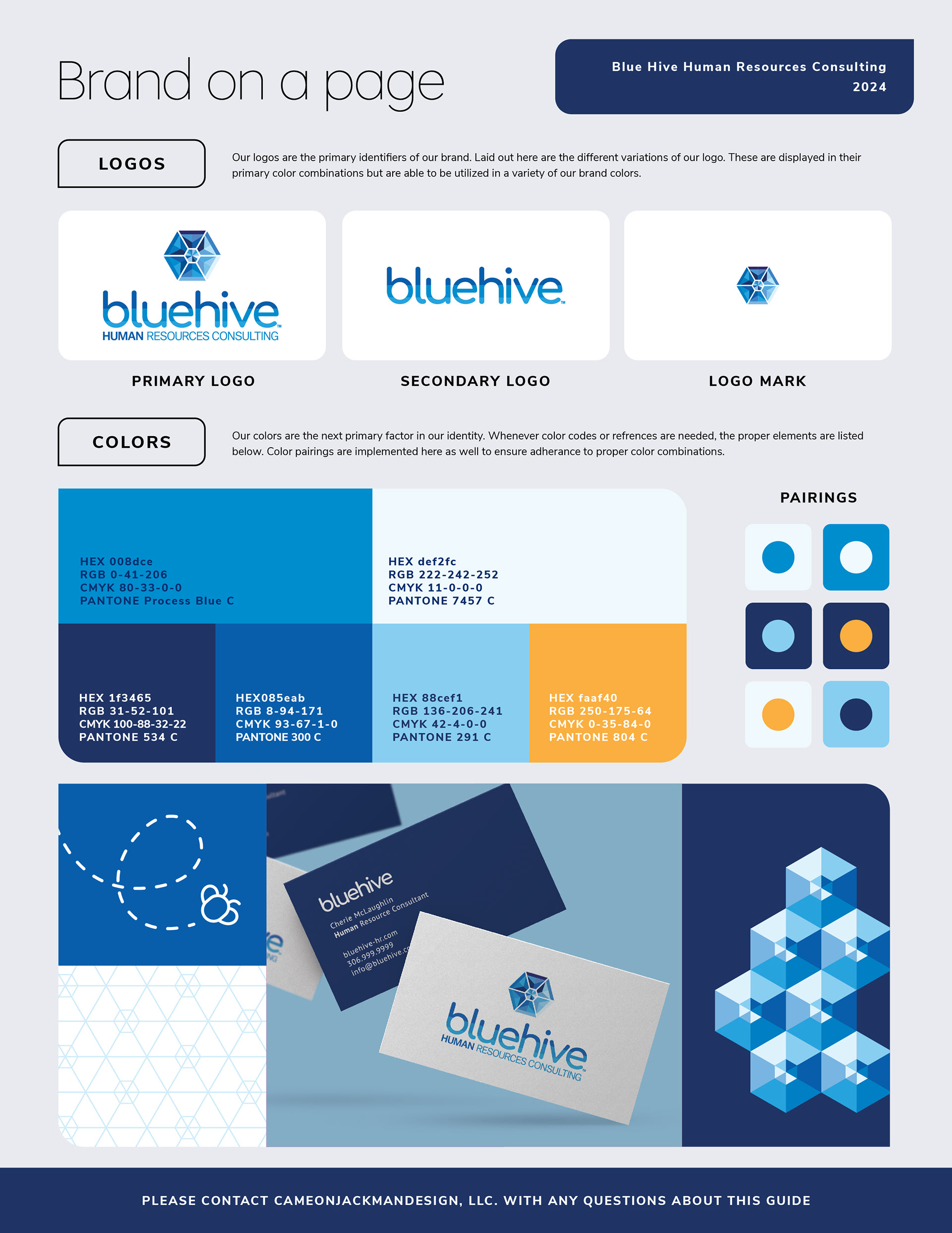 One page style sheet design.