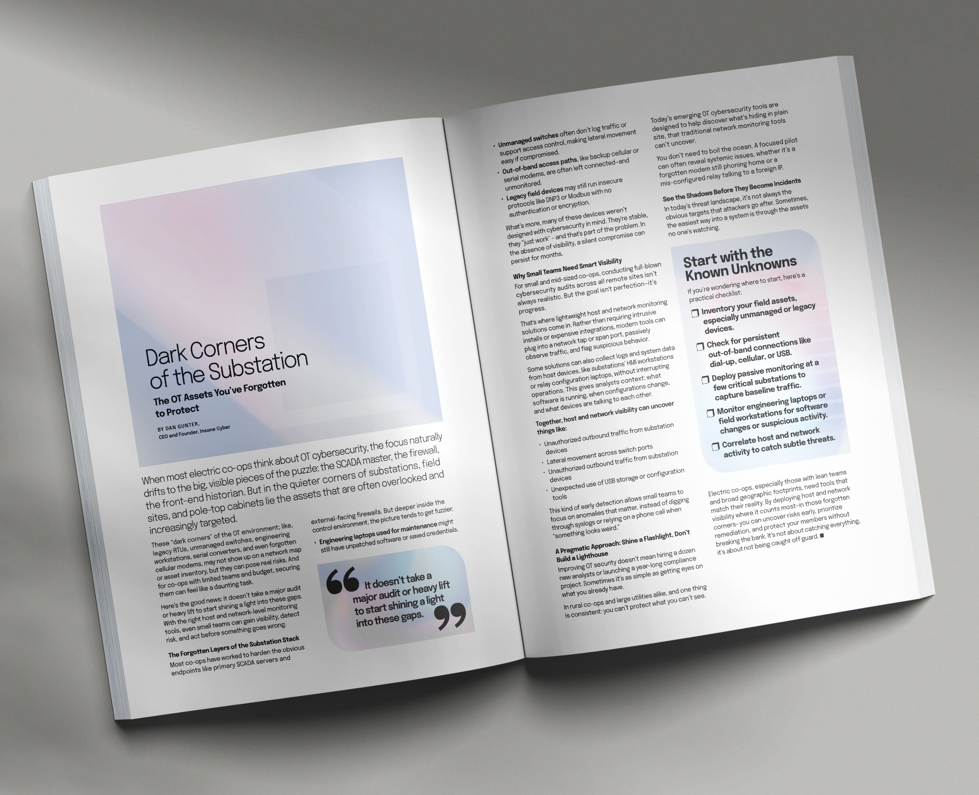 Two page magazine spread for a trade publication.