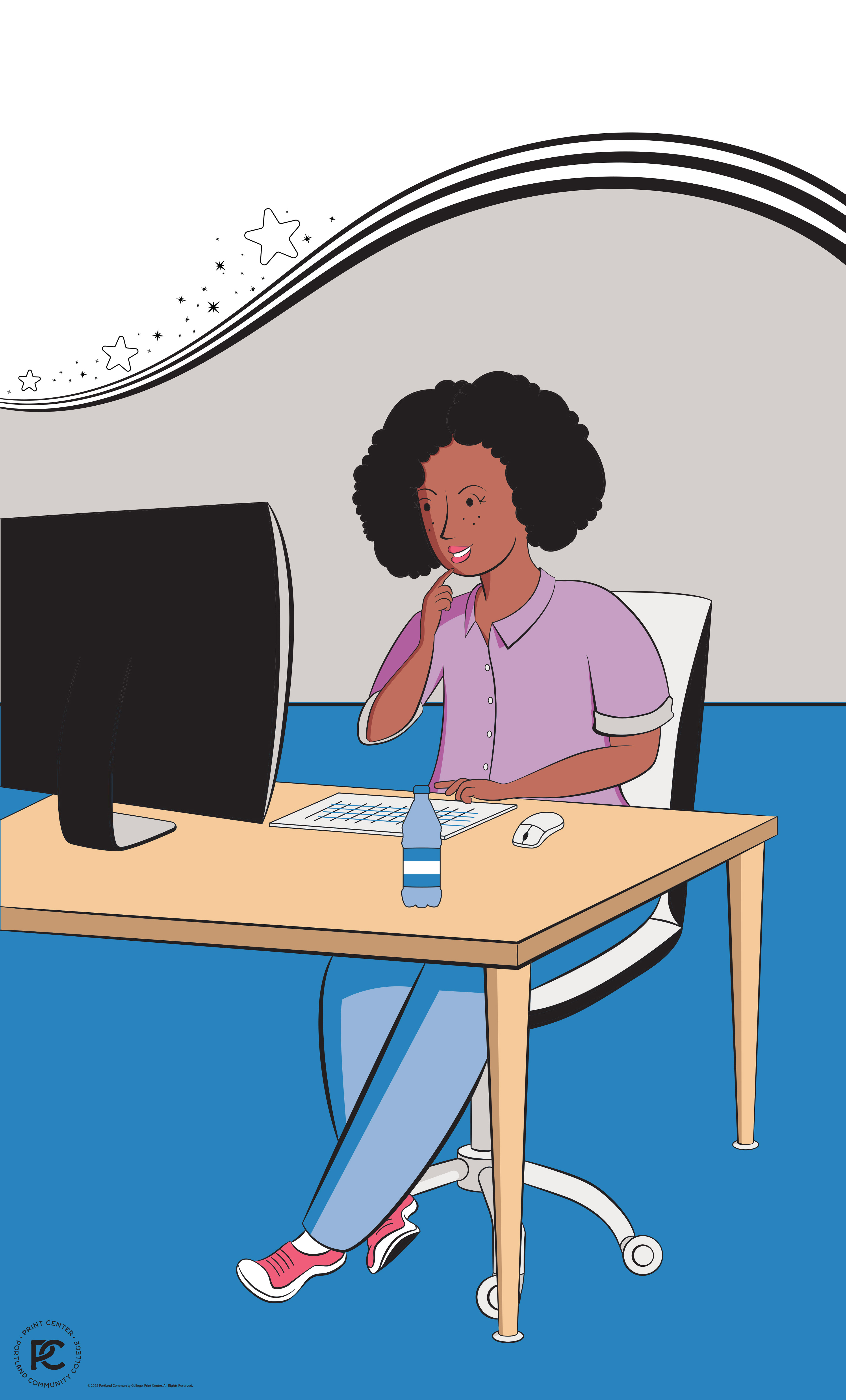 PCC Library Window Cling Illustrations