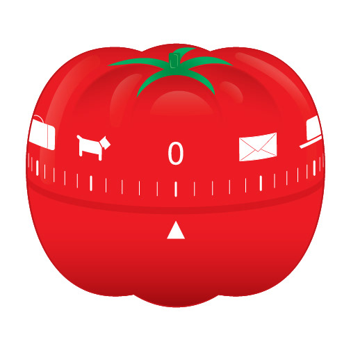 Pomodoro Kitchen timer with icons of daily tasks insead of numbers, Illustration