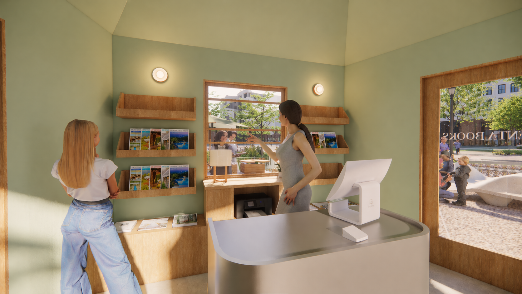 Interior & Exterior Check-Out Desk