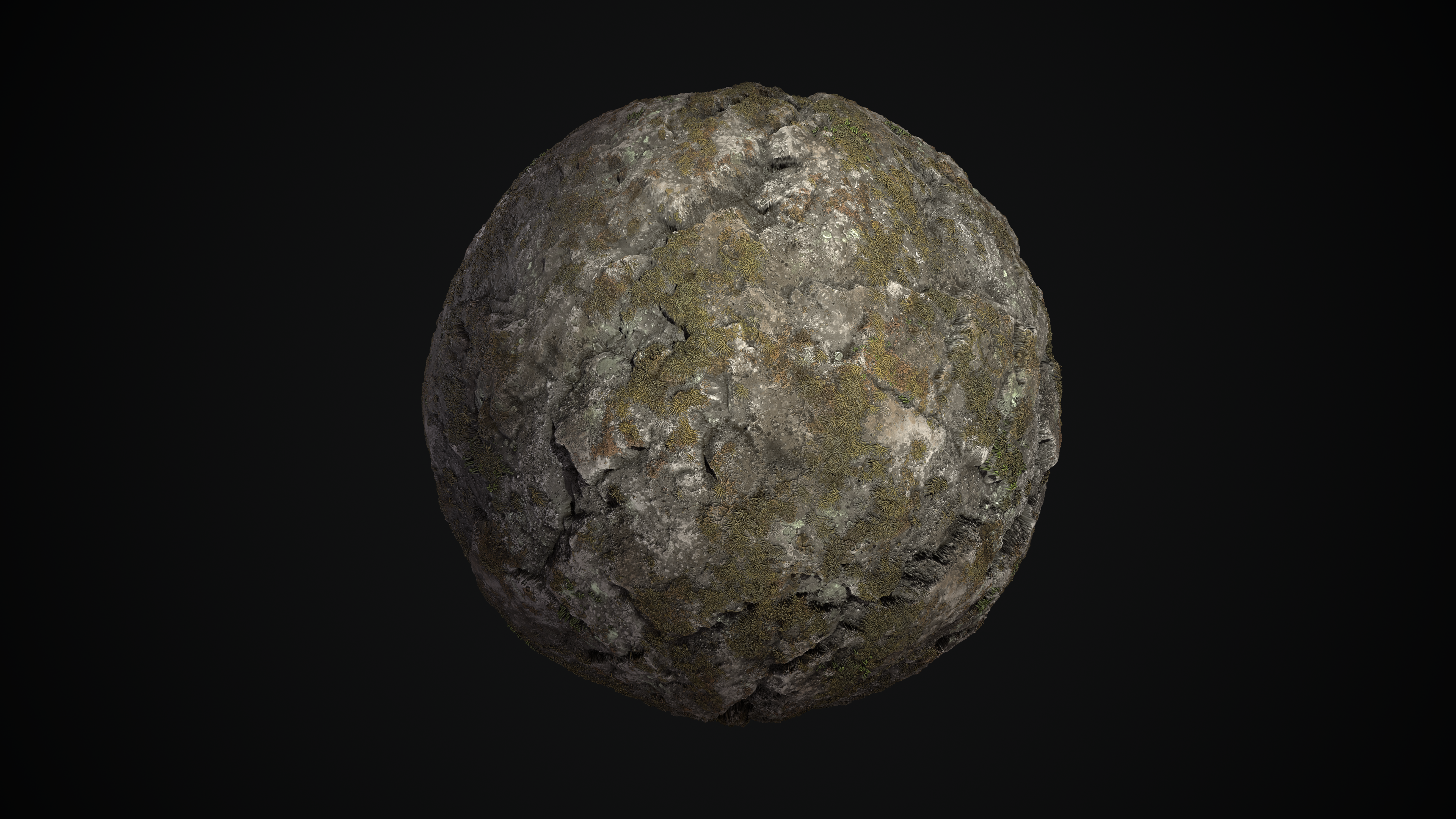 Mossy rocky material