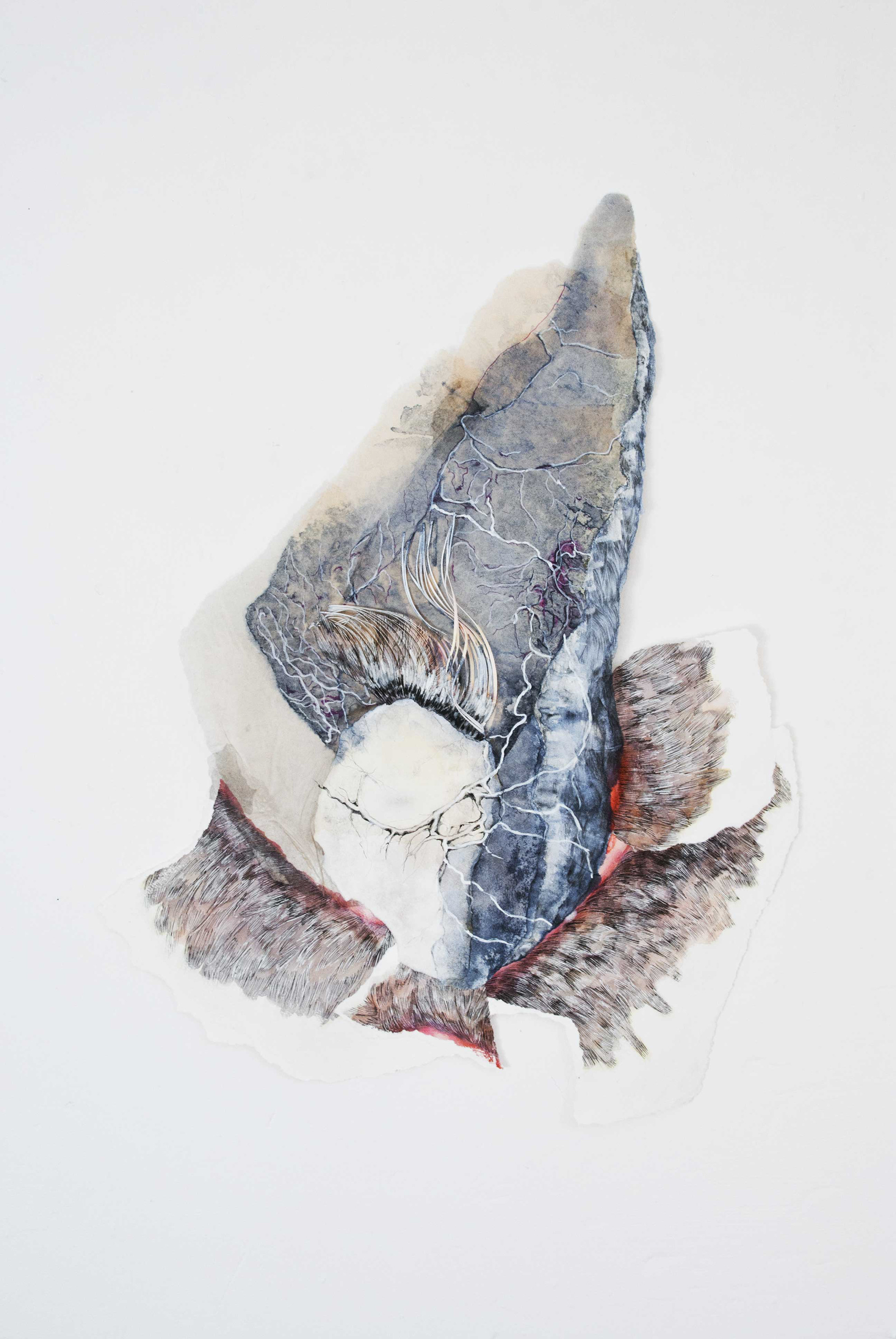 Mme. Ota 2015/ 75x60cm/ shaped paper/ mixed media