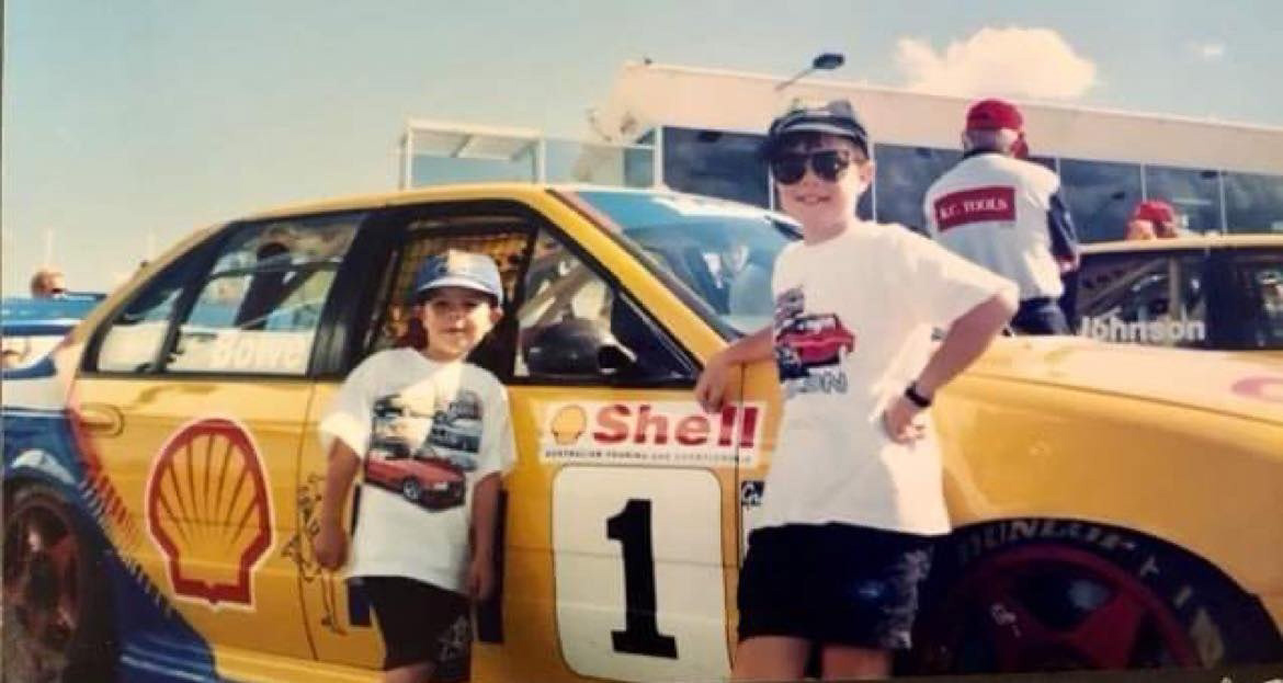 Me and my brother just casually leaning on 1995 ATCC champion, John Bowe's Shell Falcon