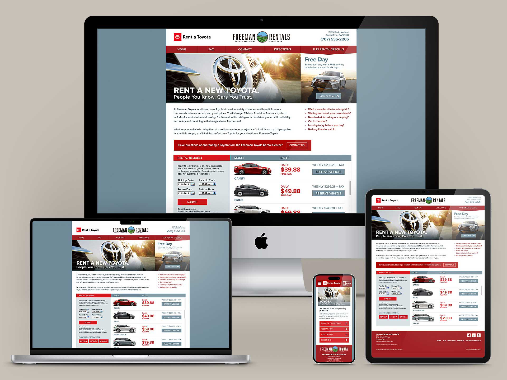 Freeman Toyota Rents Website