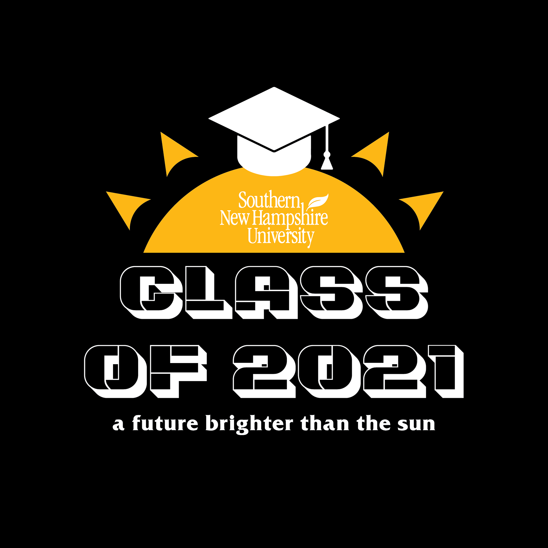 Official logo printed on the SNHU Class of 2021 graduate t-shirts.