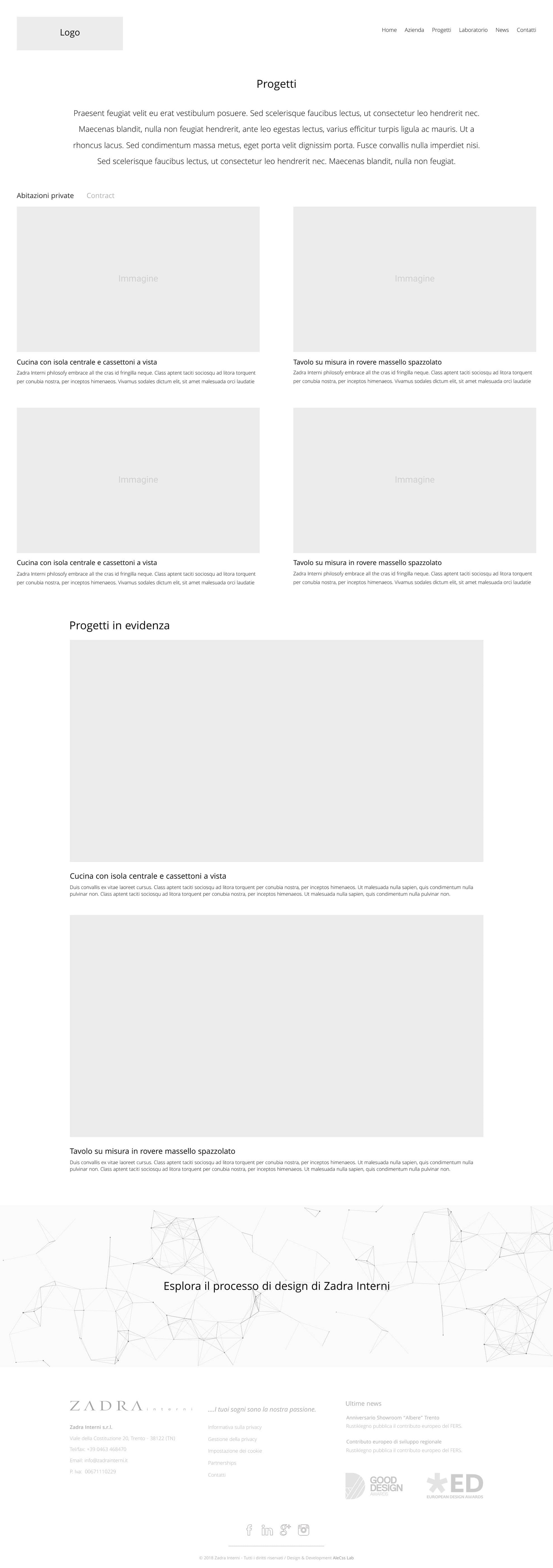 Wireframe pagina Progetti - Studio-1