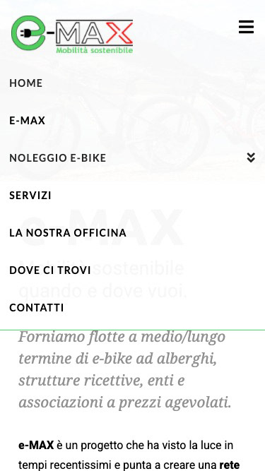 Particolare del menu di navigazione - Mobile