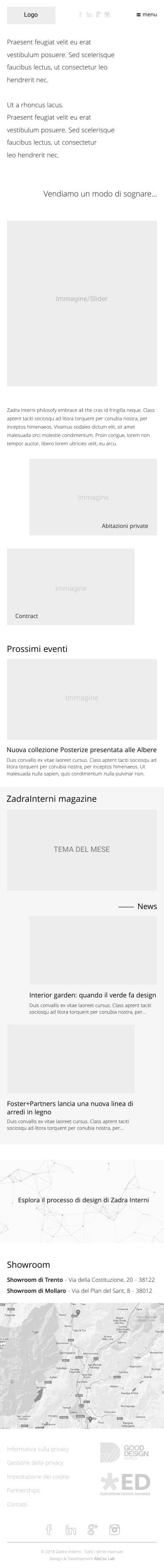 Wireframe home page mobile - Studio elementi