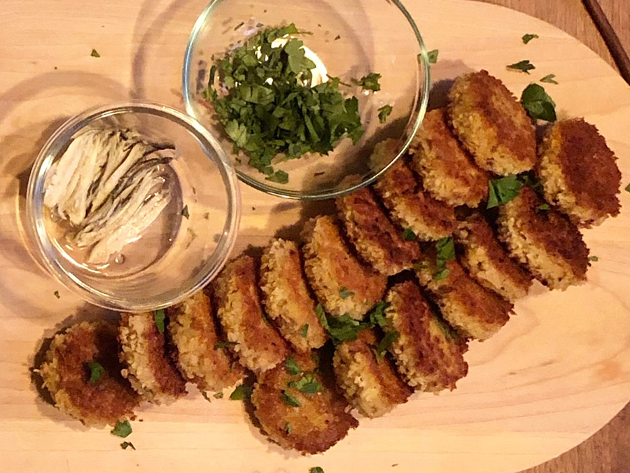 Stephane: Risotto Cakes with Anchovies