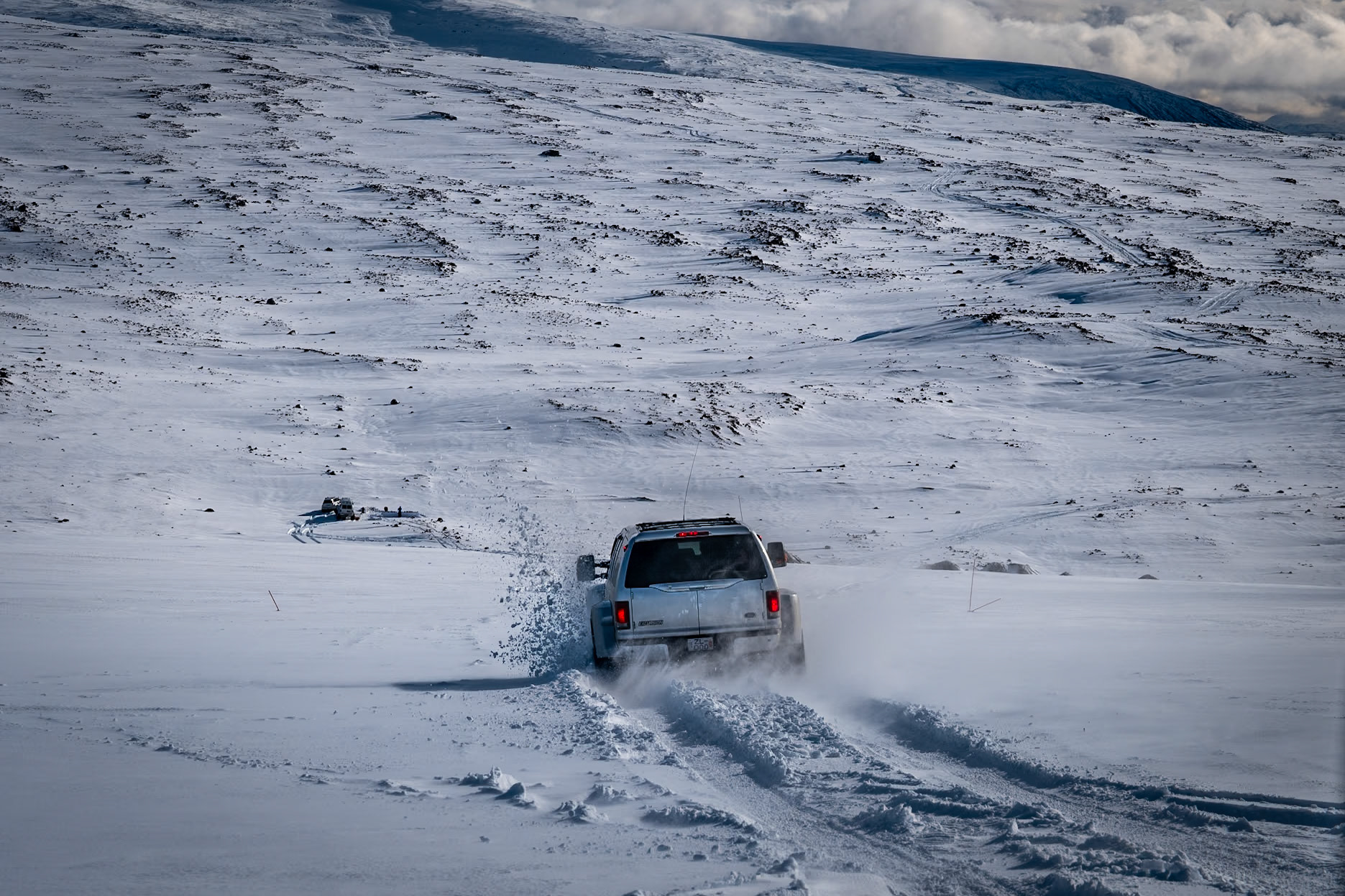 Amazing experience driving out onto glacier in Iceland to capture some unique photographic perspectives in a white barren world.