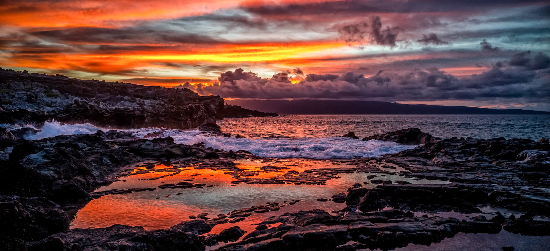 One of those special moments enjoying a sunset where the colours change rapidly.  Was happy to have captured this one in Kapalua Bay, Maui.
