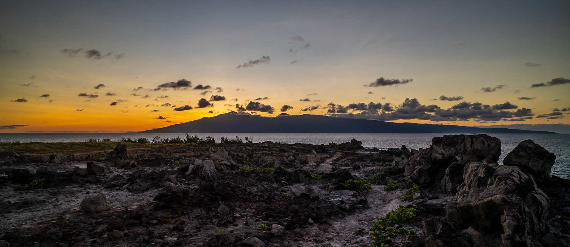10 minutes later, the island of Moloka'i as the backdrop for a sunset off the cost of Maui.