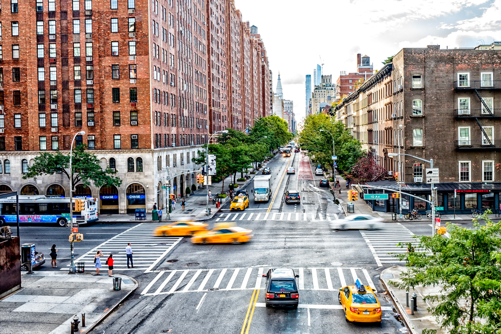 The NYC High Line provides for unique views of the city streets from an elevated vantage point.