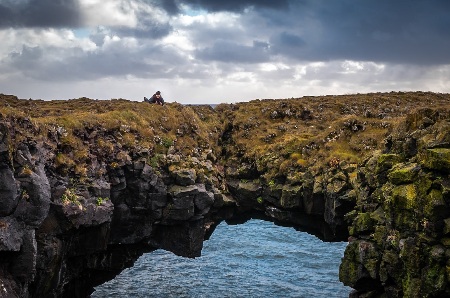 The rugged landscape of Iceland constantly provides interesting surprises.  This picture caught my wife and I completely off guard, but provided a unique perspective none the less.