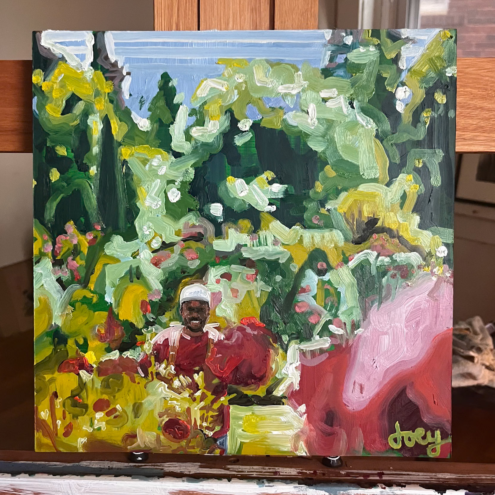 "Untitled Travis", Oil on panel, 12 x 12 inches, February 2024