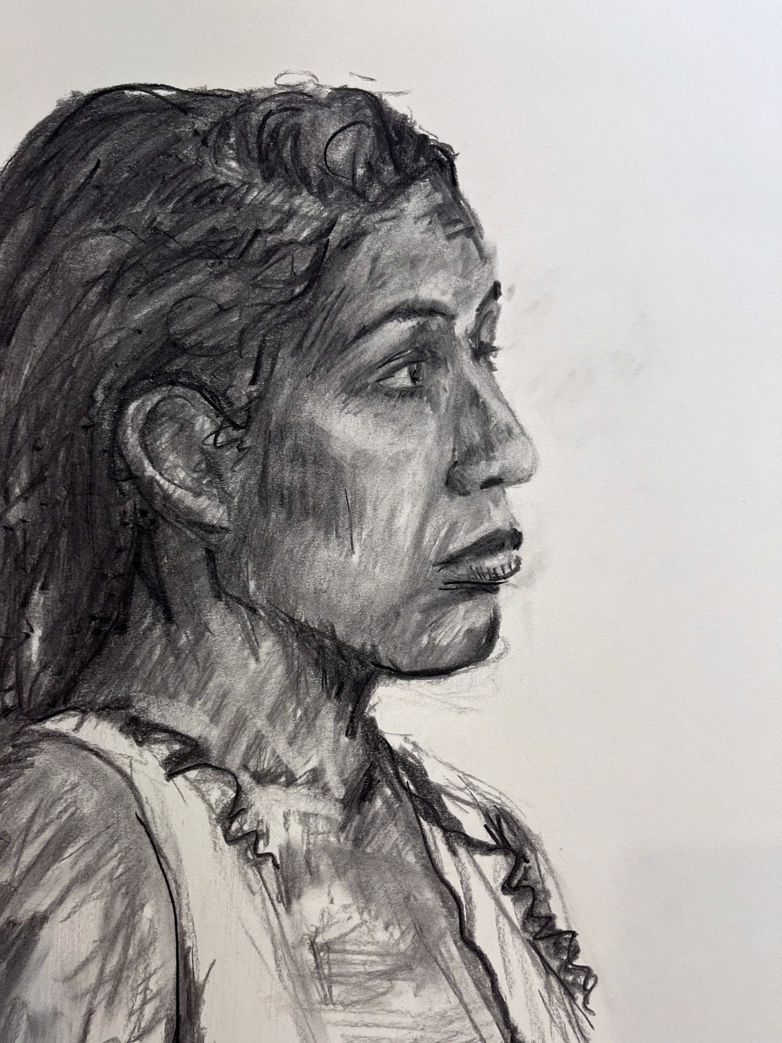 "Untitled Drawing #1", Charcoal on paper, 18 x 24 inches, July 2023