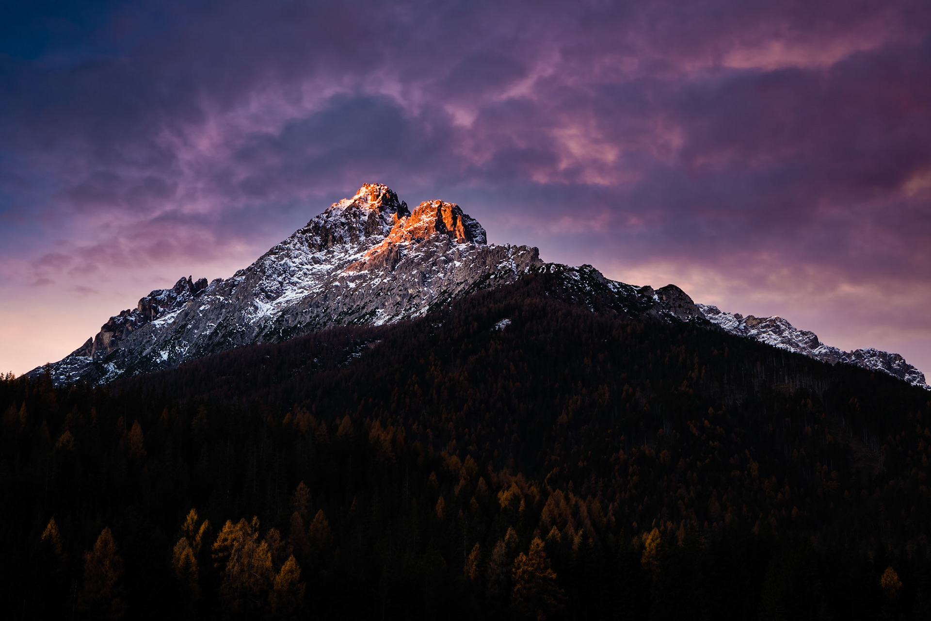 Mountain And Purple Morning-Light