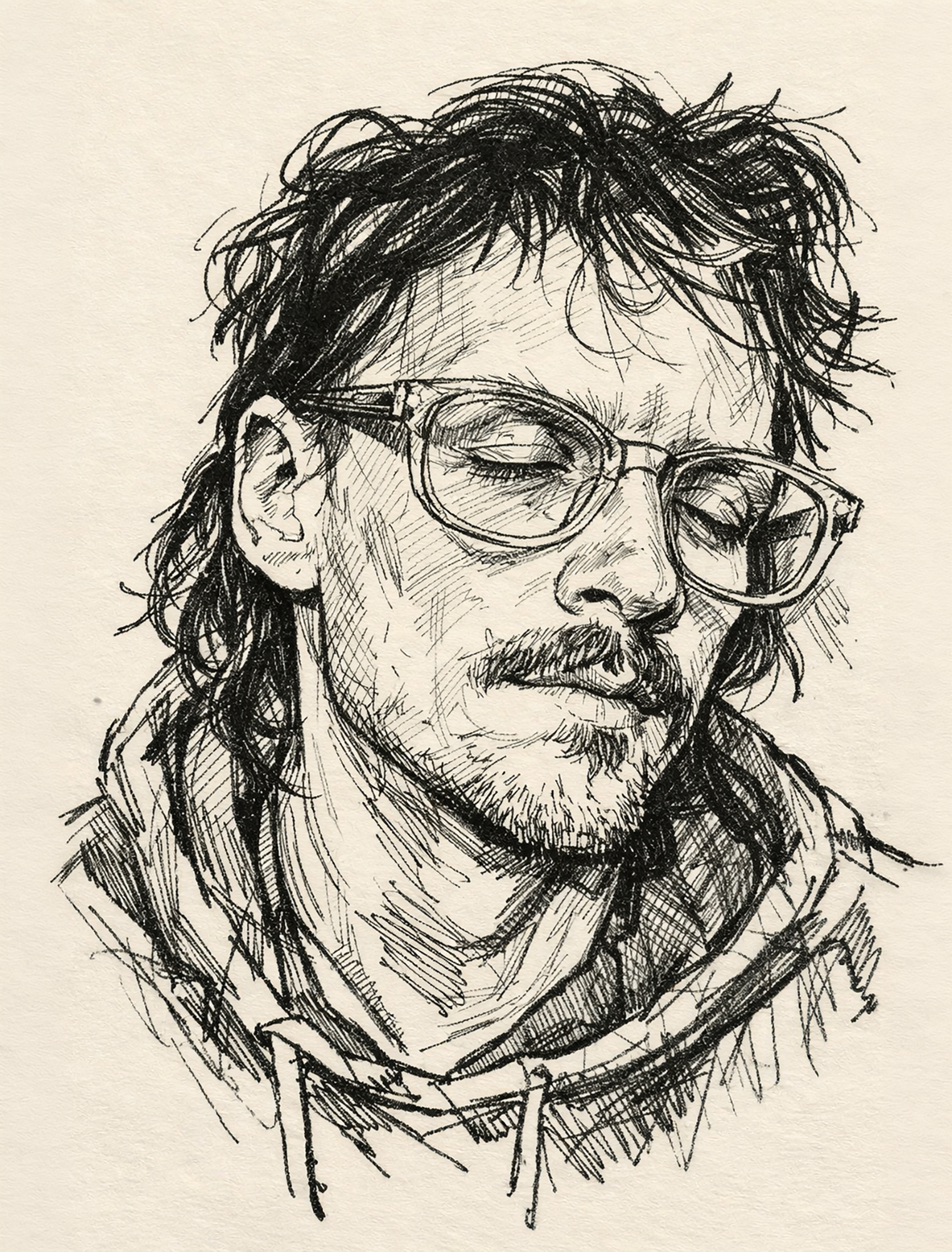 Self Portrait, Pen on Paper, 2026