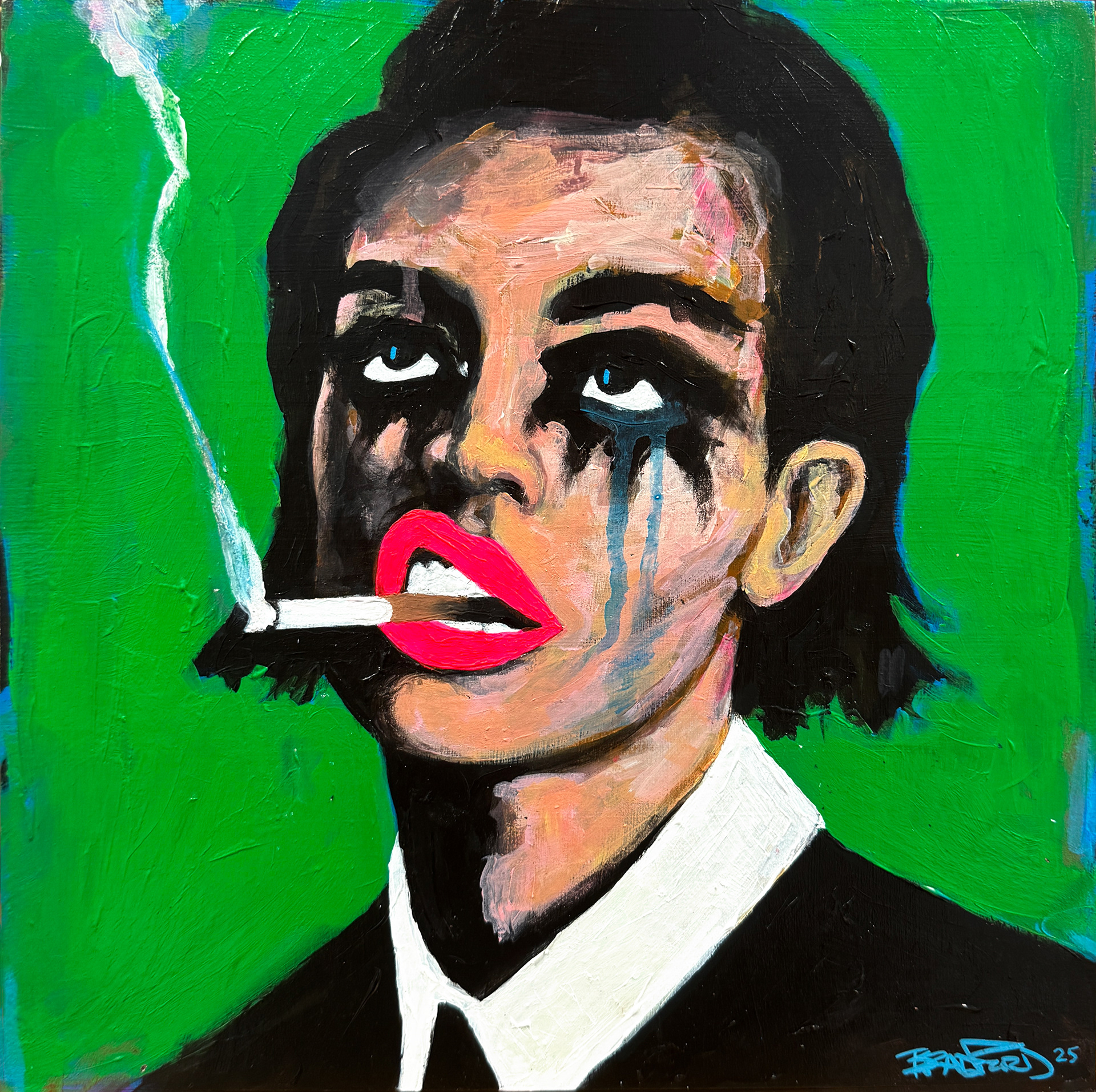 "She got it" 12" x 12", 2025. Acrylic on wood