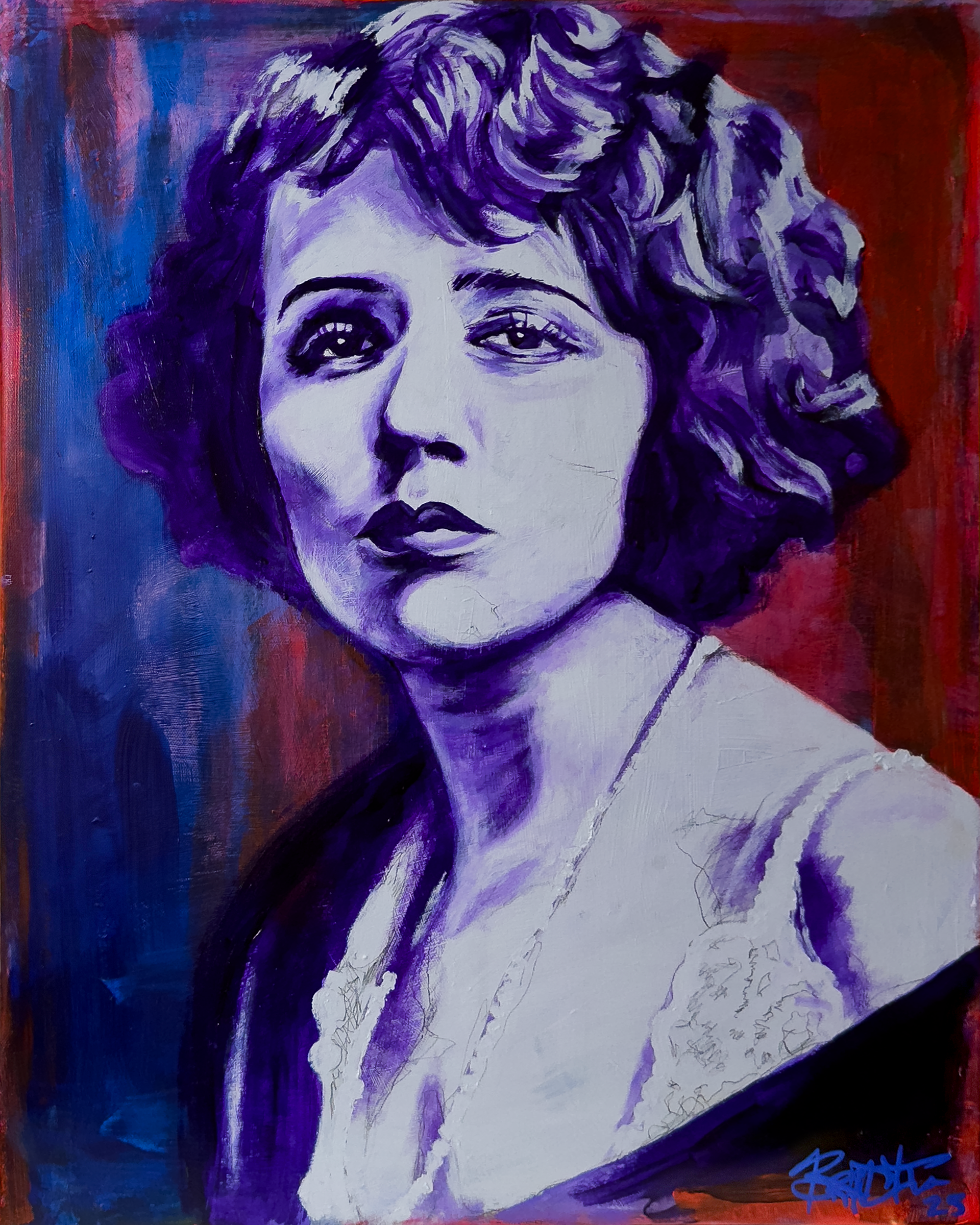 "Ashen" 18" x 24", 2025. Acrylic on Canvas