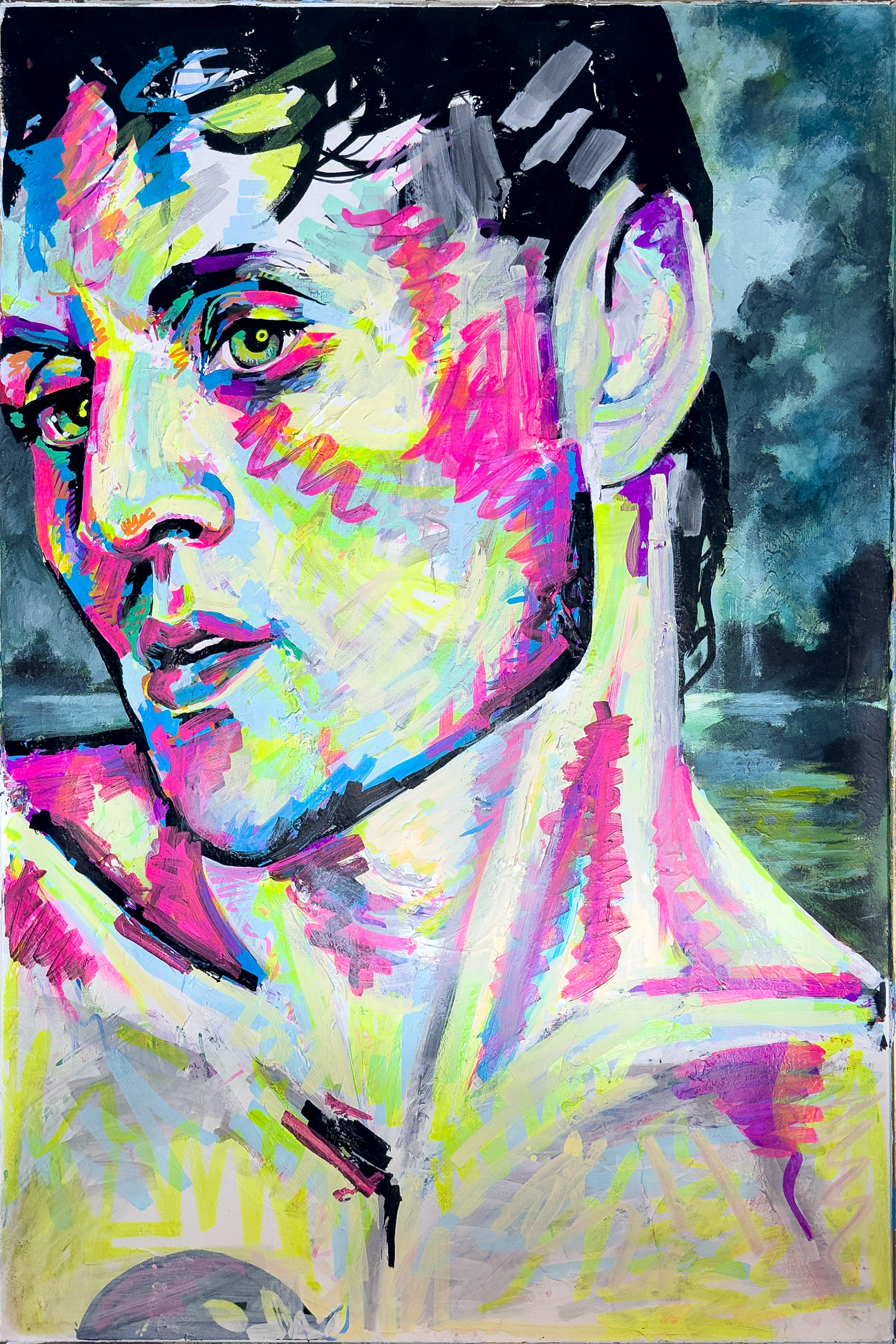 Self Portrait, 24" x 36". 2024. Acrylic on Canvas