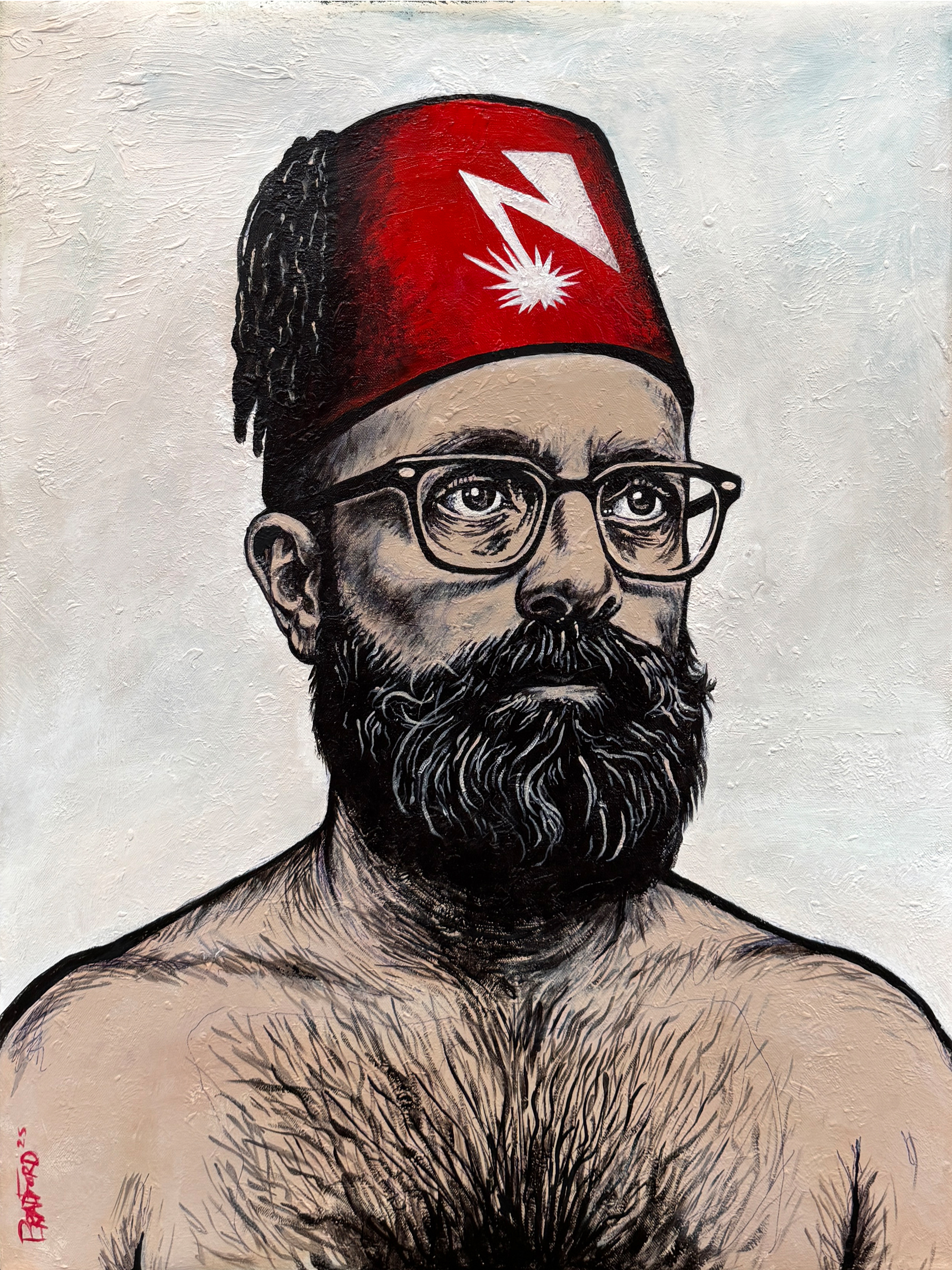 "Saeed" 2025. 18" x 24", Acrylic on Canvas