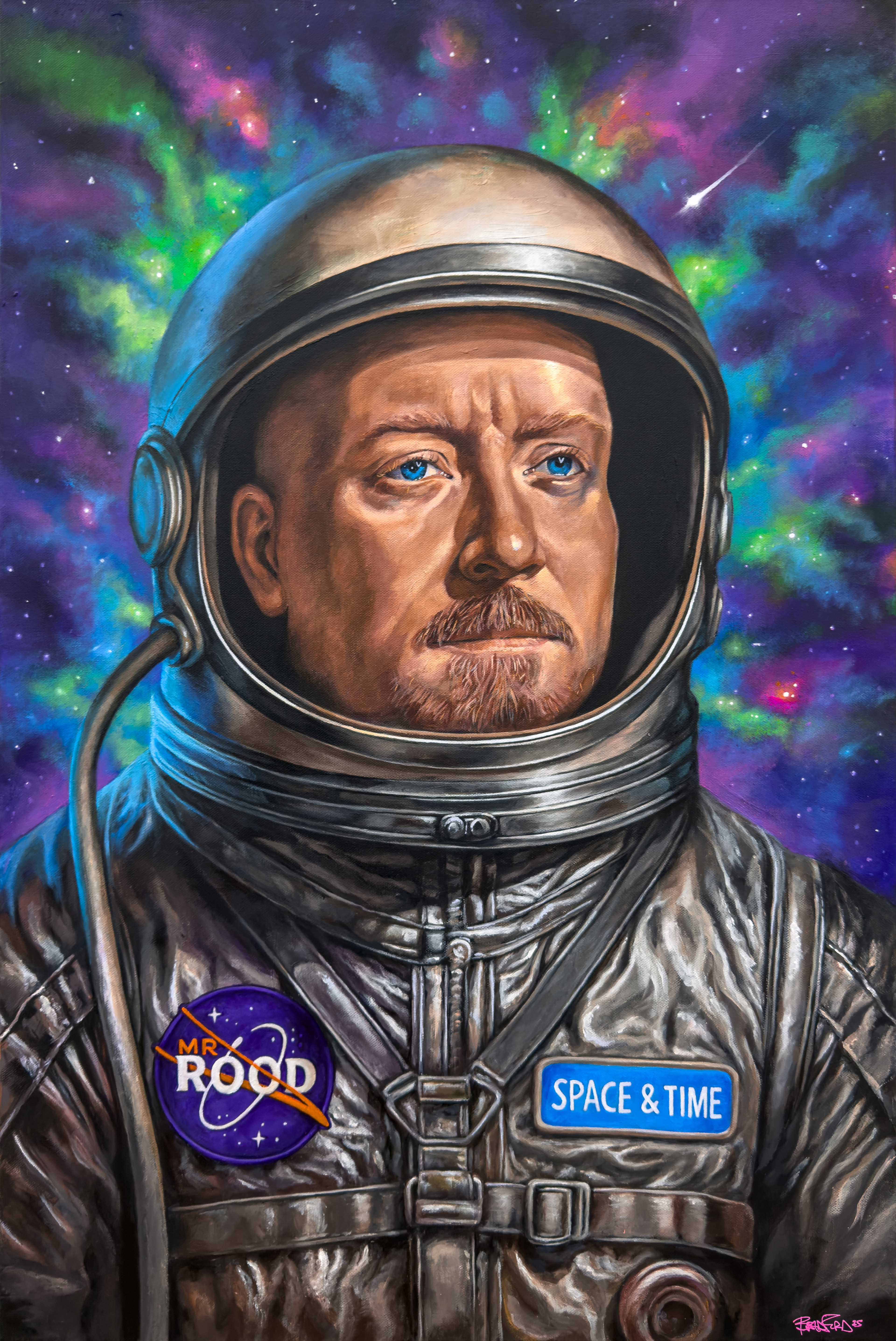 "Space & Time" 2025. 24" x 36", Acrylic on Canvas