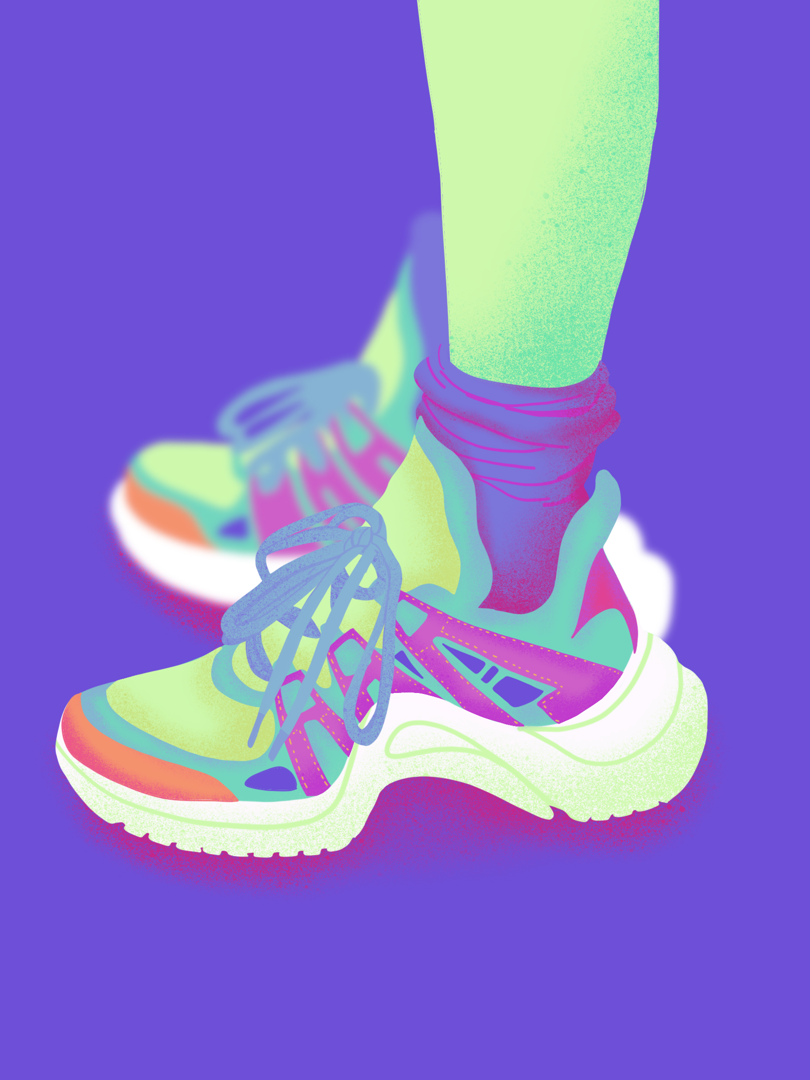 illustration sneaker basket louis vuitton / graphiste designer illustrator freelance montreal