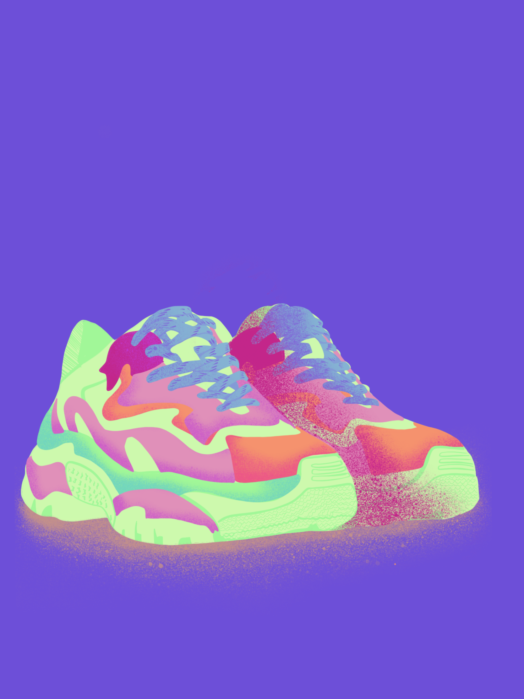 illustration sneakers basket / graphiste illustratrice freelance montréal