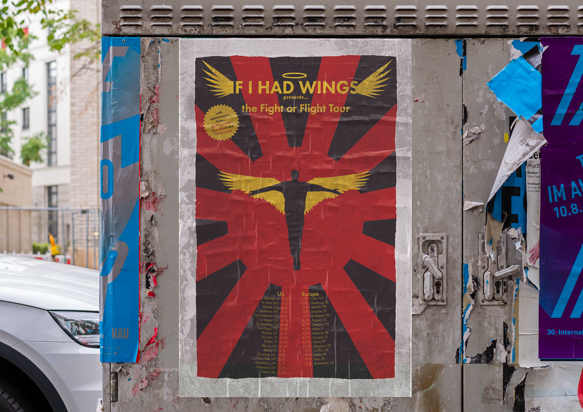 Mockup of band tour poster