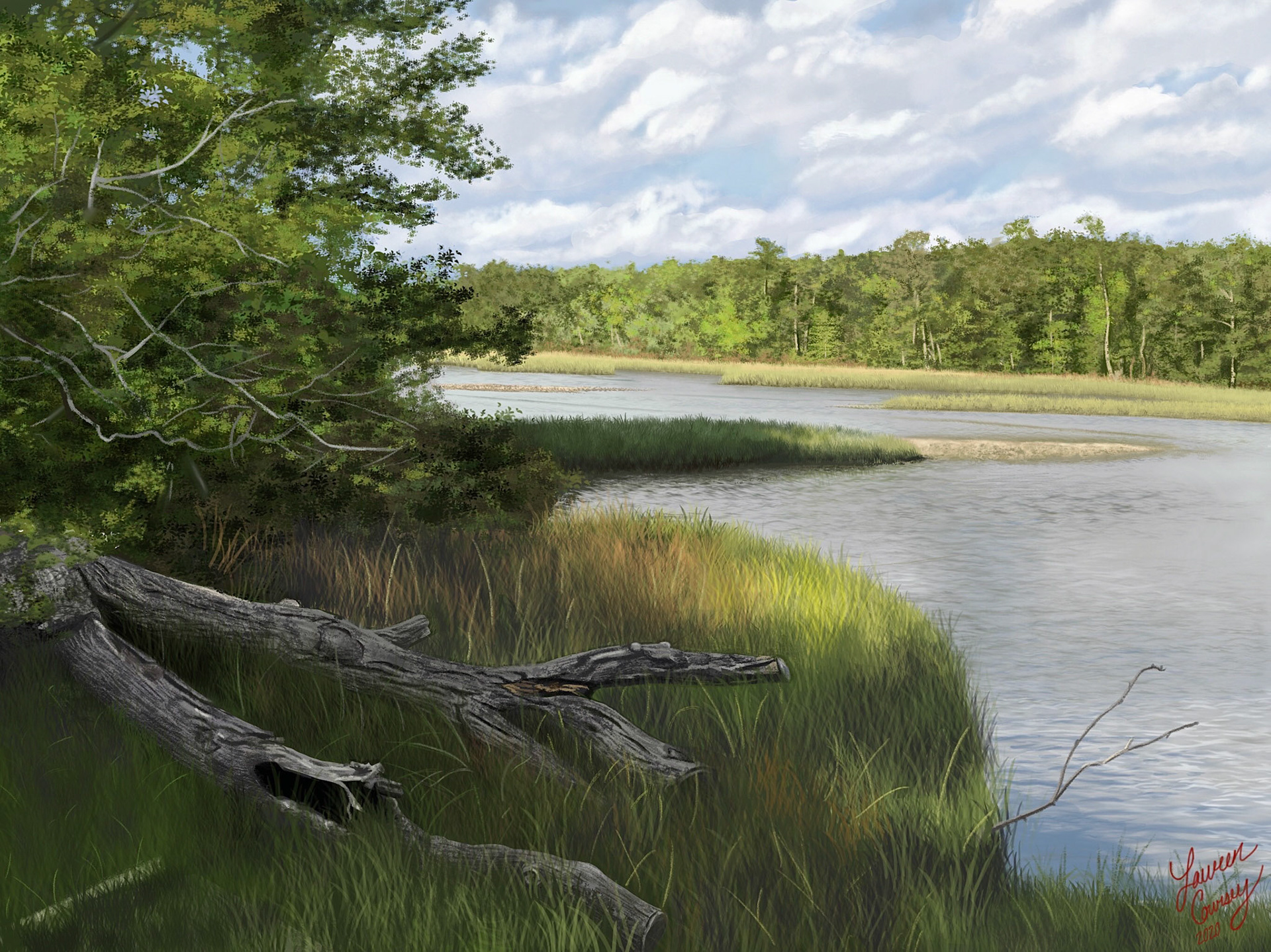 "Inland Waterway." Painted in Procreate. 2019