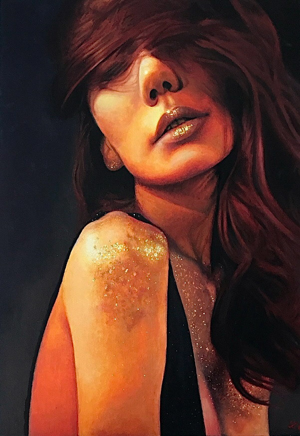 "Golden Girl." Painted in acrylics. 2018 