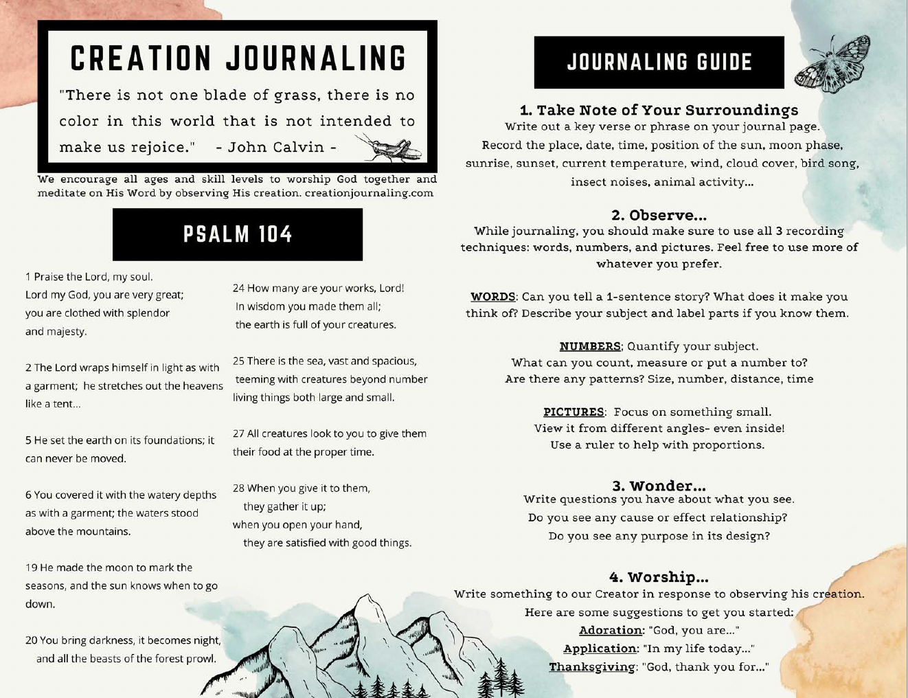 Creation Journaling Psalm 104 Download