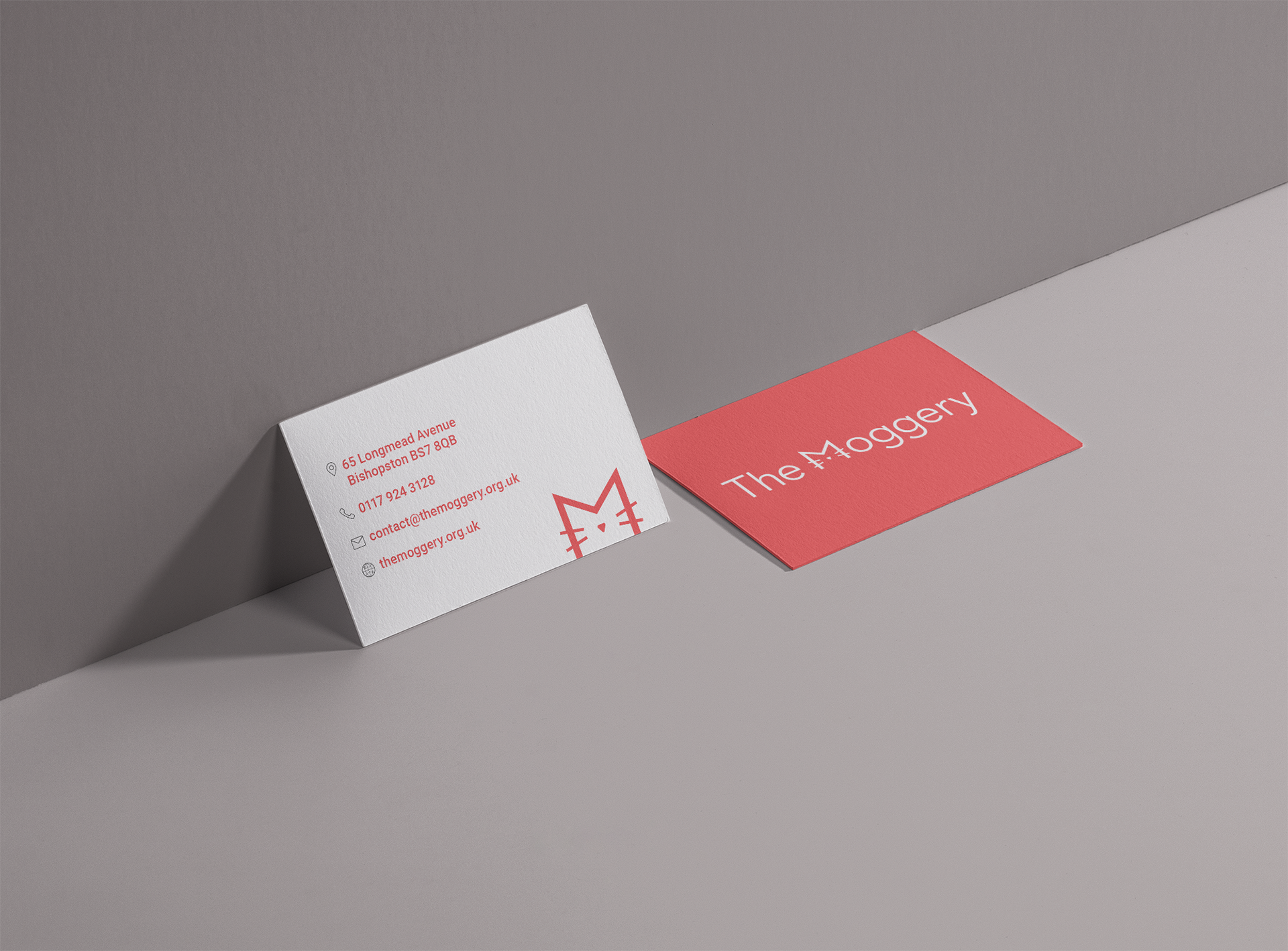 The Moggery business card design concept