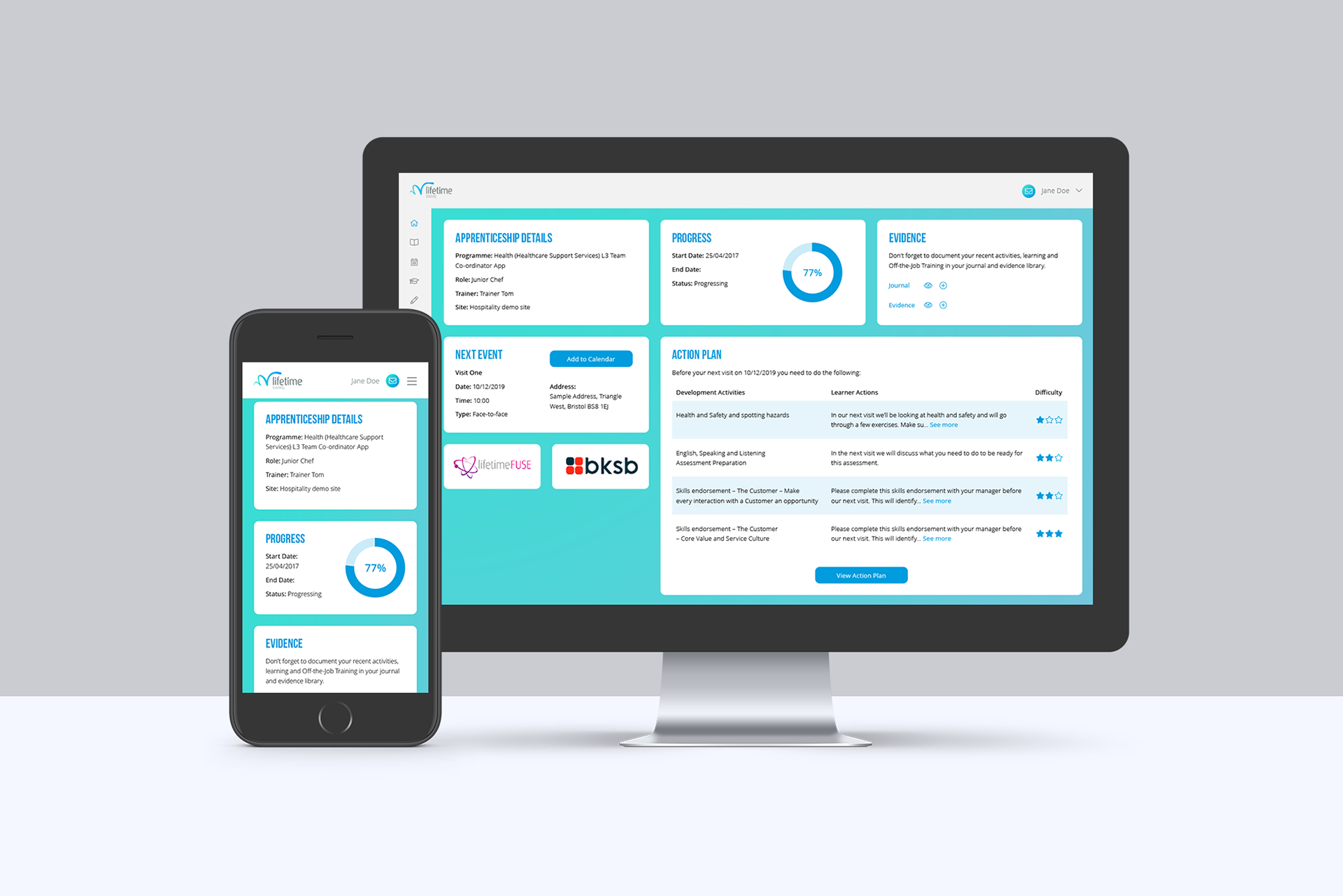 Lifetime Training Learner Portal UI design refresh