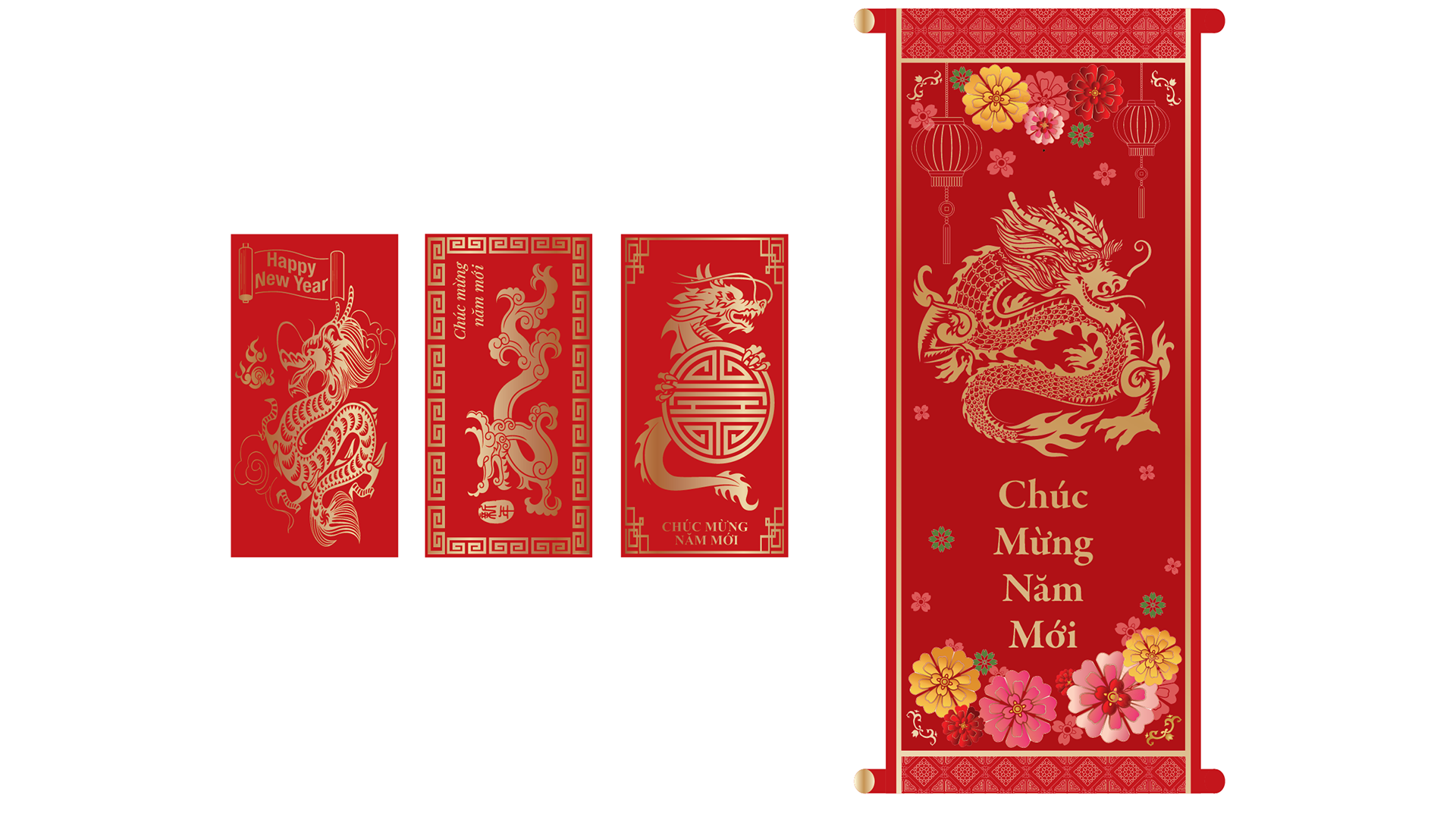 It's Vietnamese New Years for the Phams. Banners and red envelopes were designed for this episode.