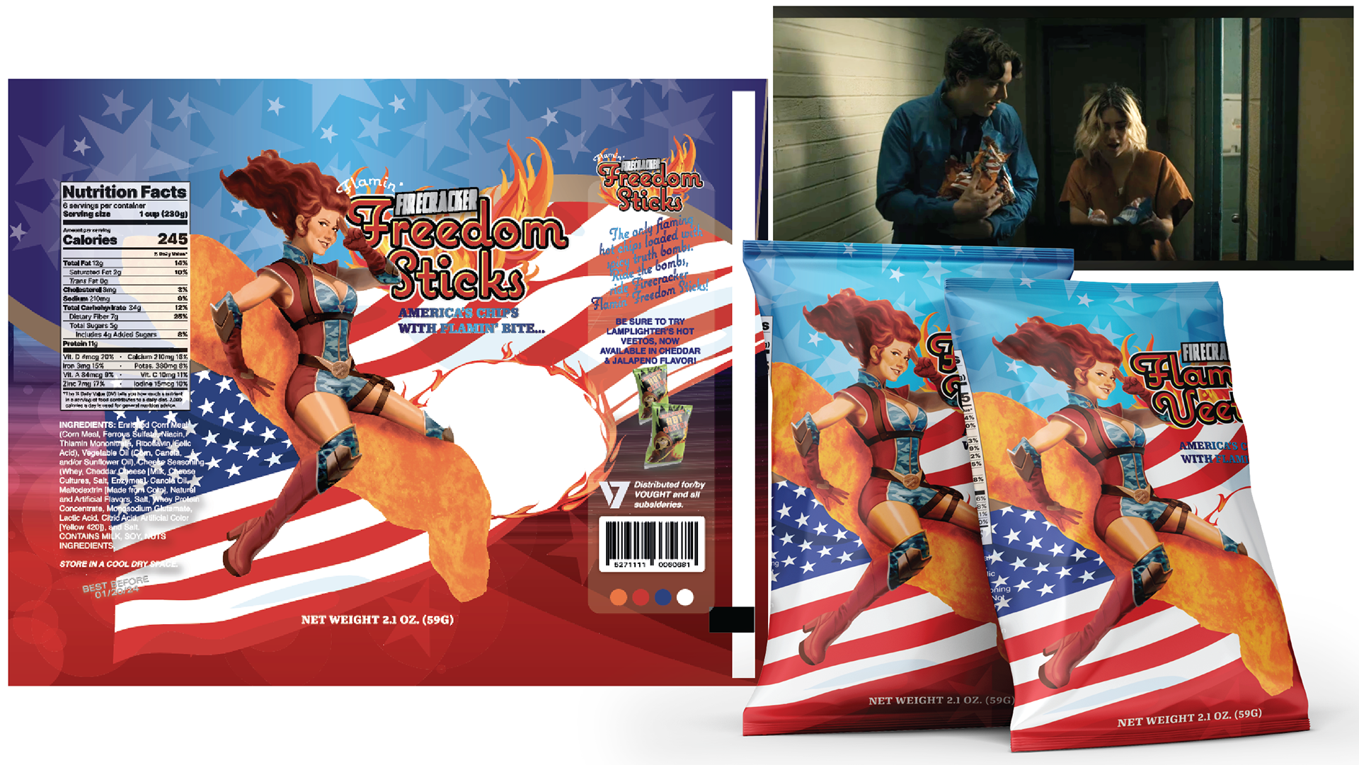 Firecracker Freedom Stick Chip Bag Design.