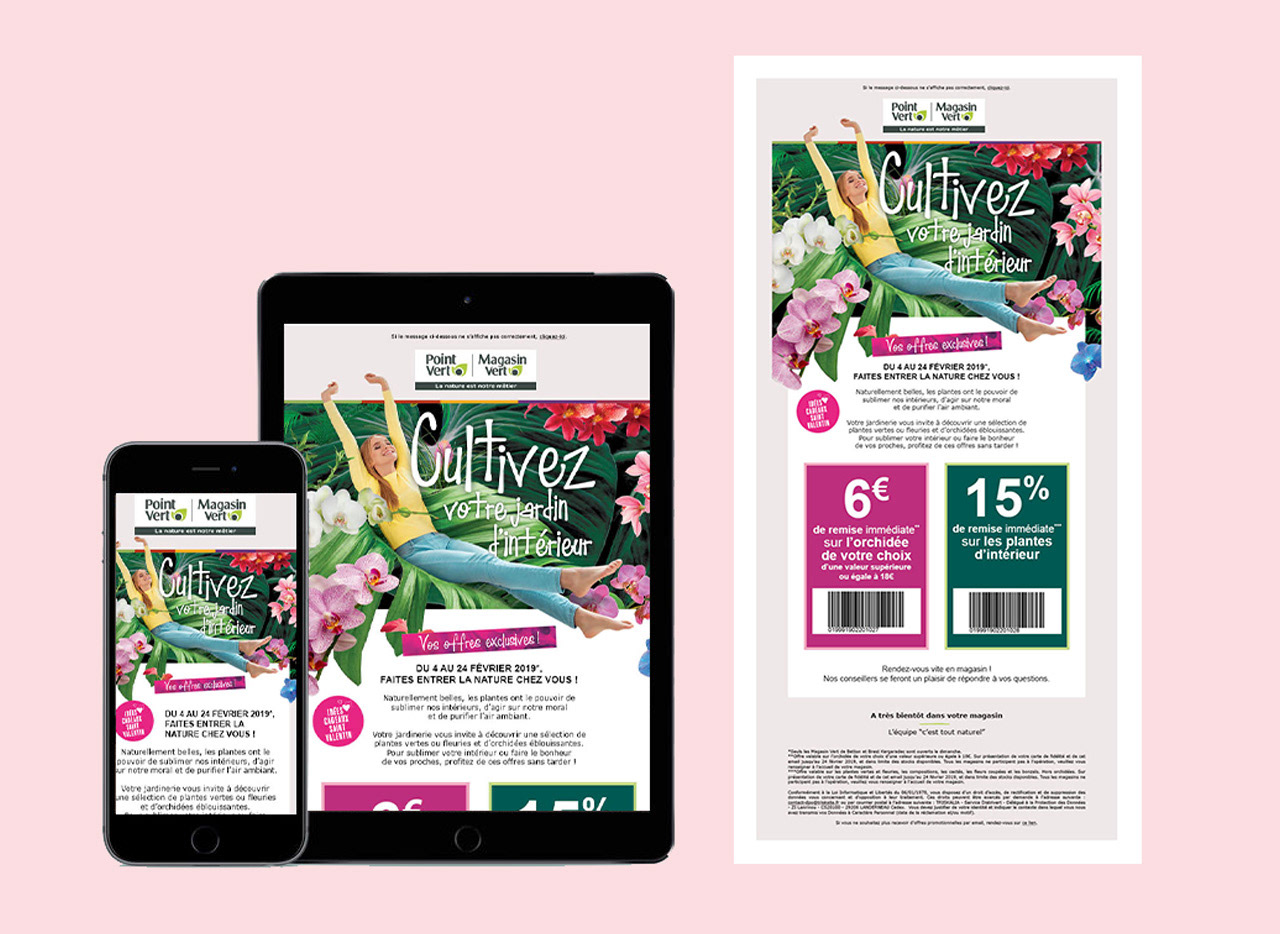 Email en responsive design pour Magasin Vert