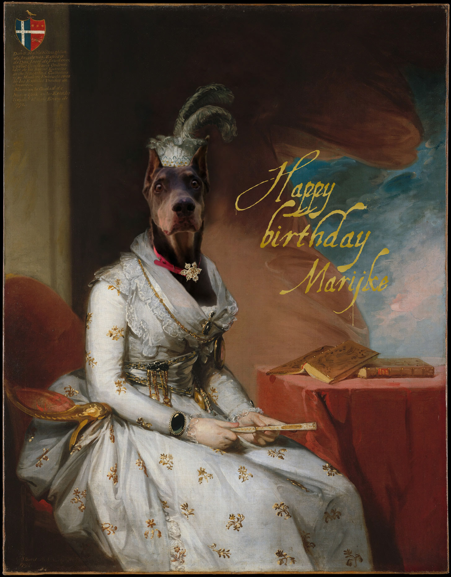 My boss's elderly dog portrait