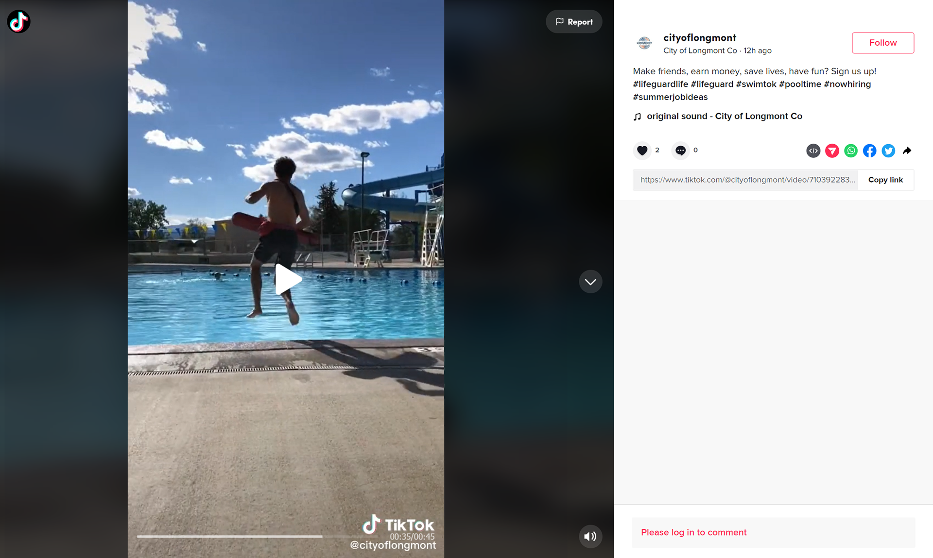 Now Hiring Lifeguards (TikTok & Insta)