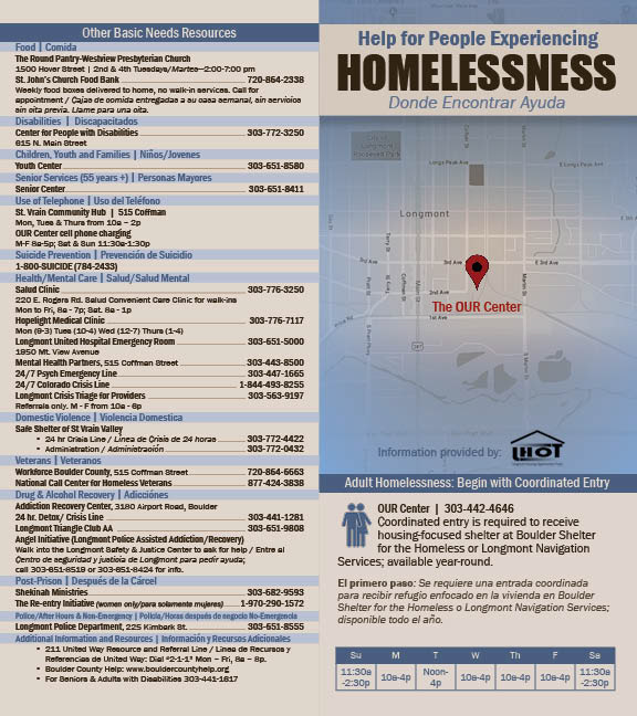 Print collateral for homelessness resources