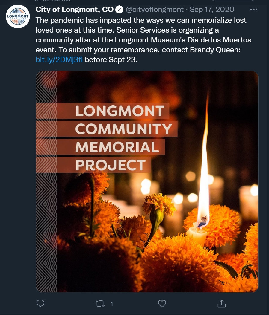 Longmont COVID Memorial Project (Twitter/FB/ND)
